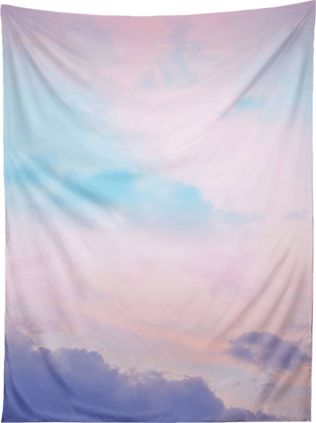 Kids Pastel Clouds Pink Tapestry - Thumbnail - Image 1