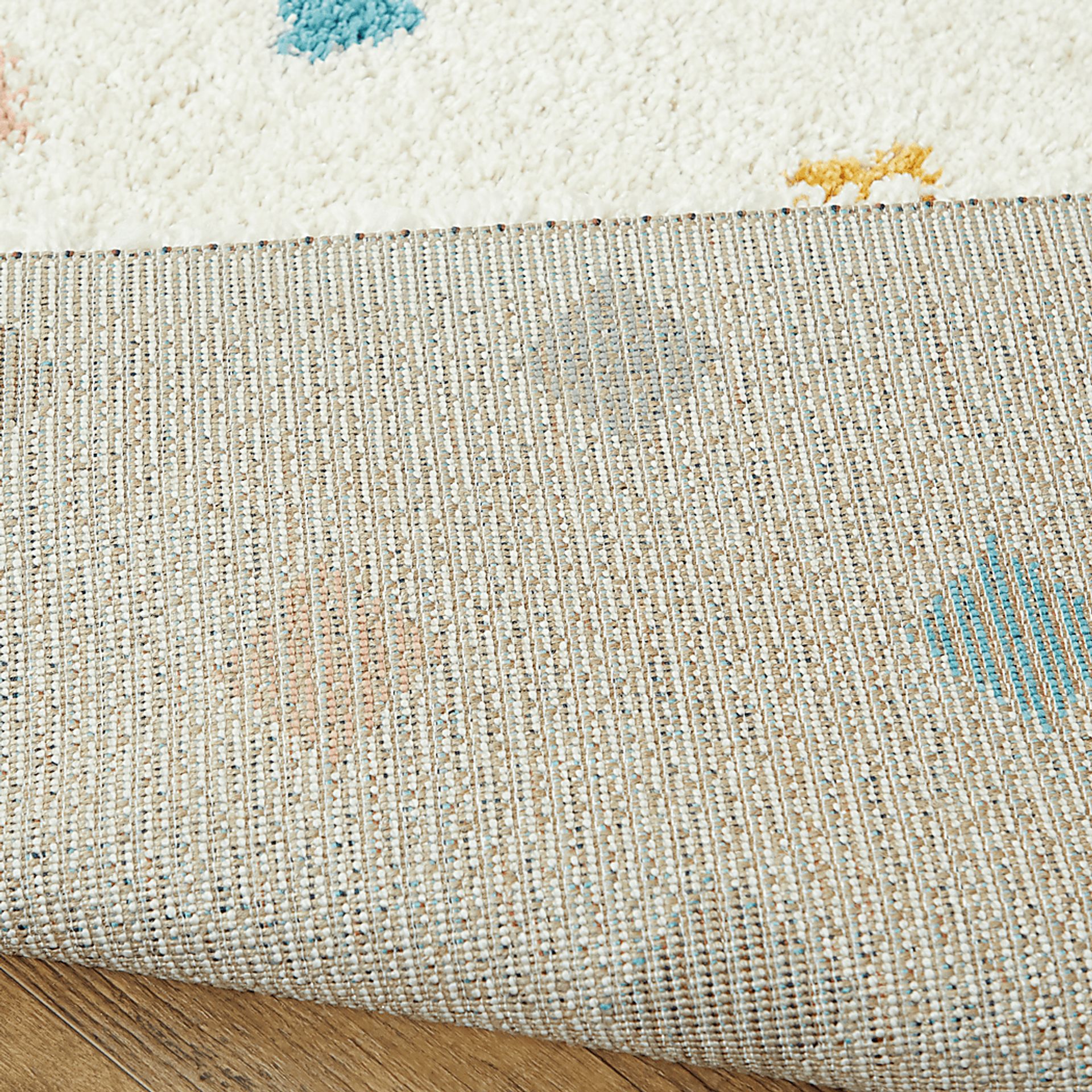 Kids Pastel Diamonds White 5'3 x 7' Rug - Image 3
