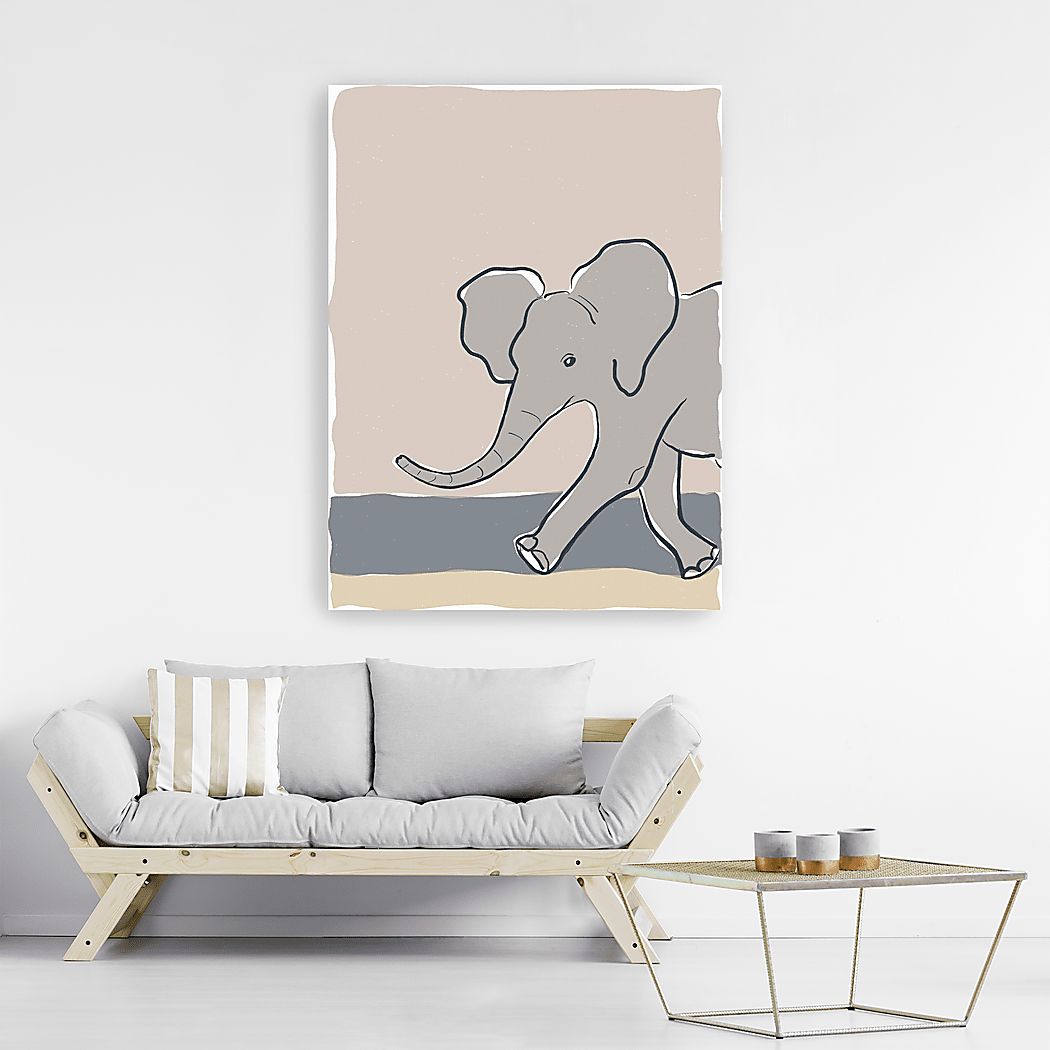 Pastel Elephant Beige Artwork | Rooms to Go
