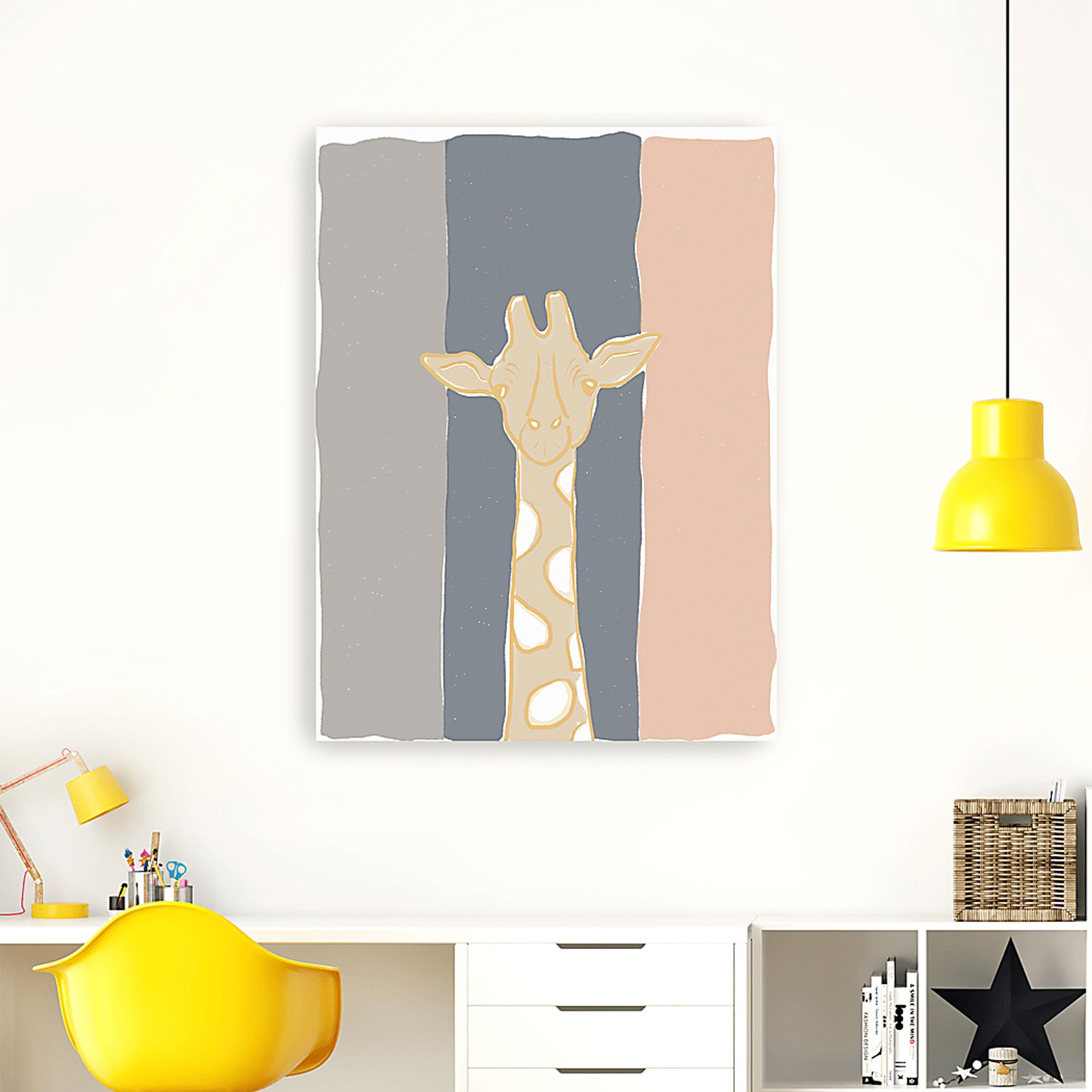 Kids Pastel Giraffe Beige Artwork - Image 2