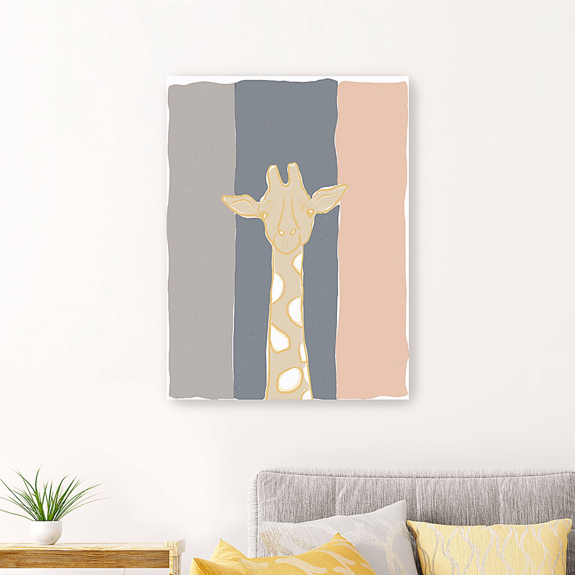 Kids Pastel Giraffe Beige Artwork - Image 3