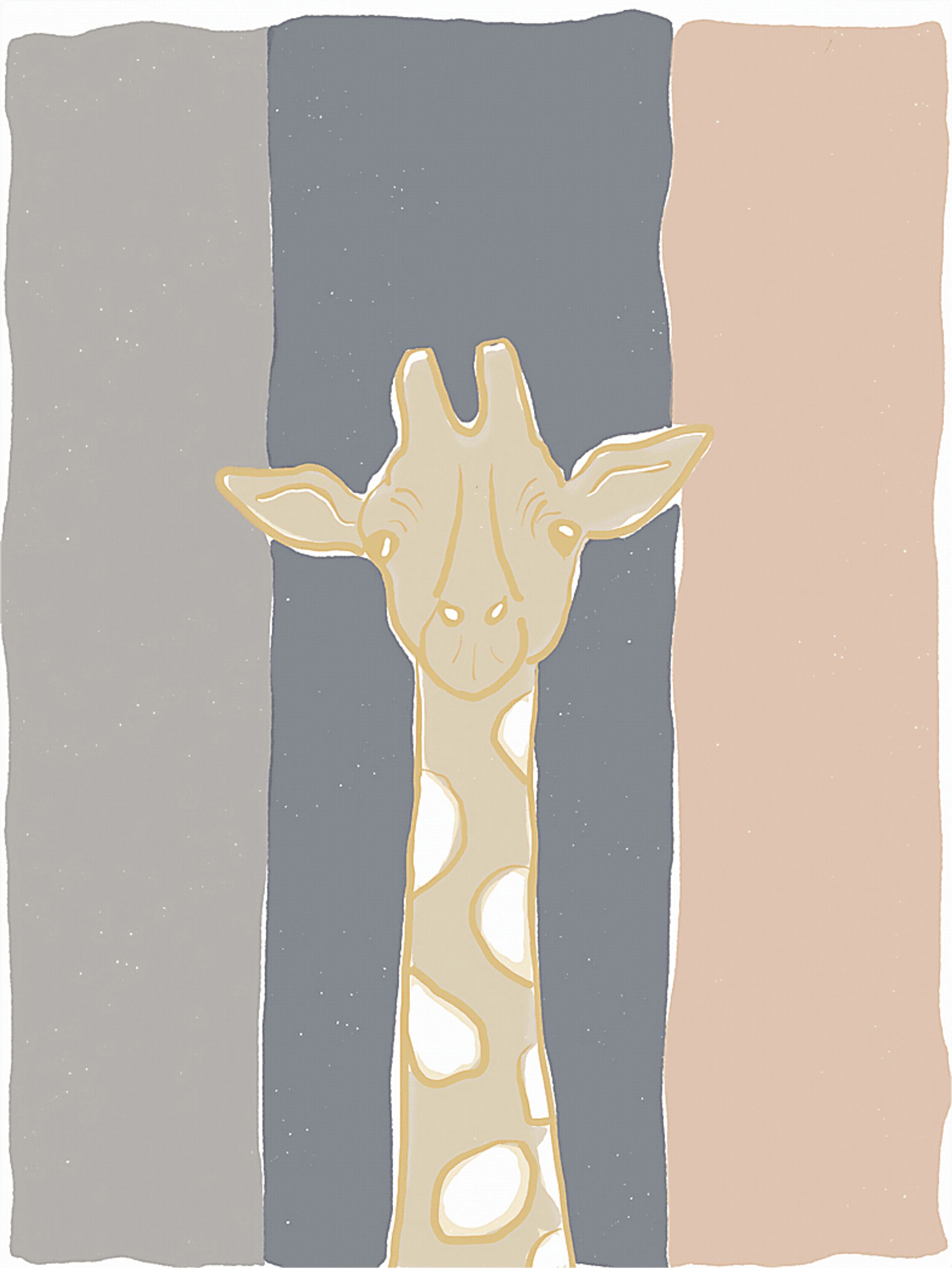 Kids Pastel Giraffe Beige Artwork - Image 1