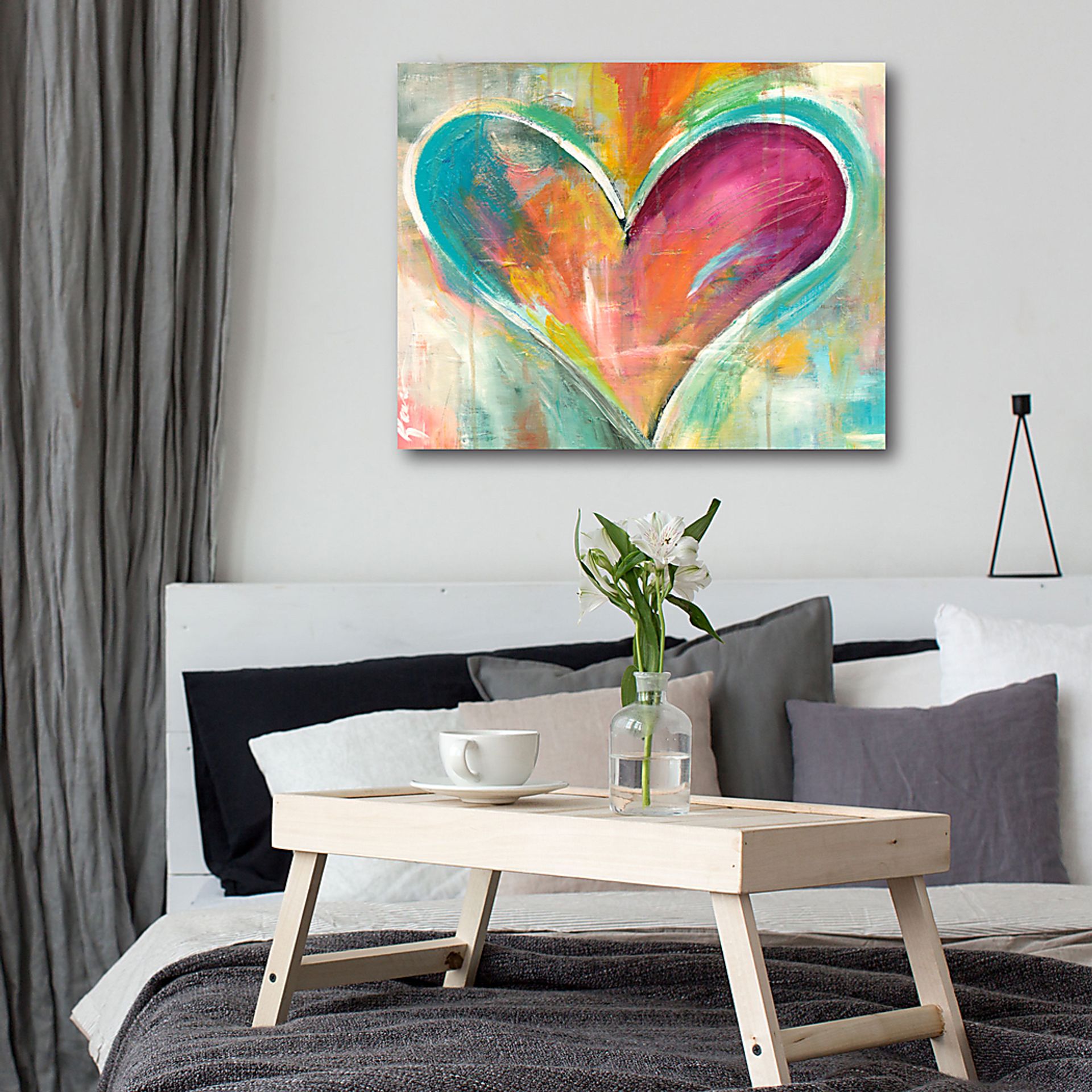 Kids Pastel Heart Orange Artwork - Image 2