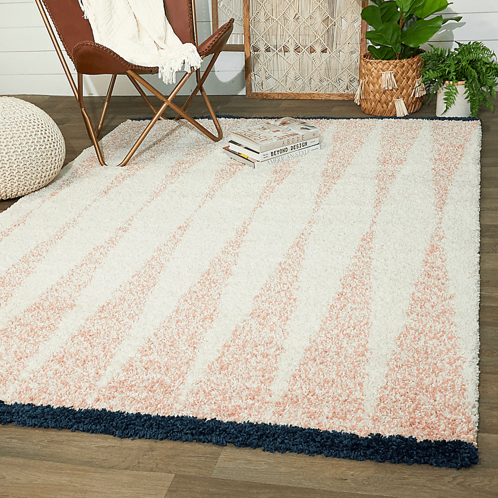 Kids Pastel Stripe Cream 5'3 x 7' Rug - Image 2