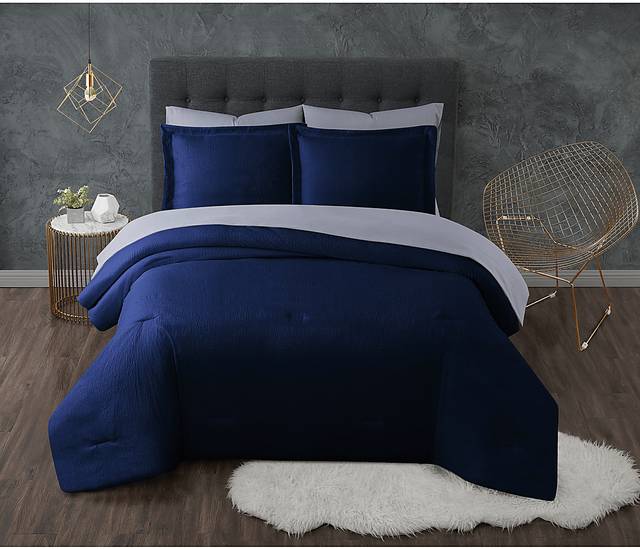 Kids Pasty Fields Navy 7 Pc Full Comforter Set - Thumbnail - Image 1
