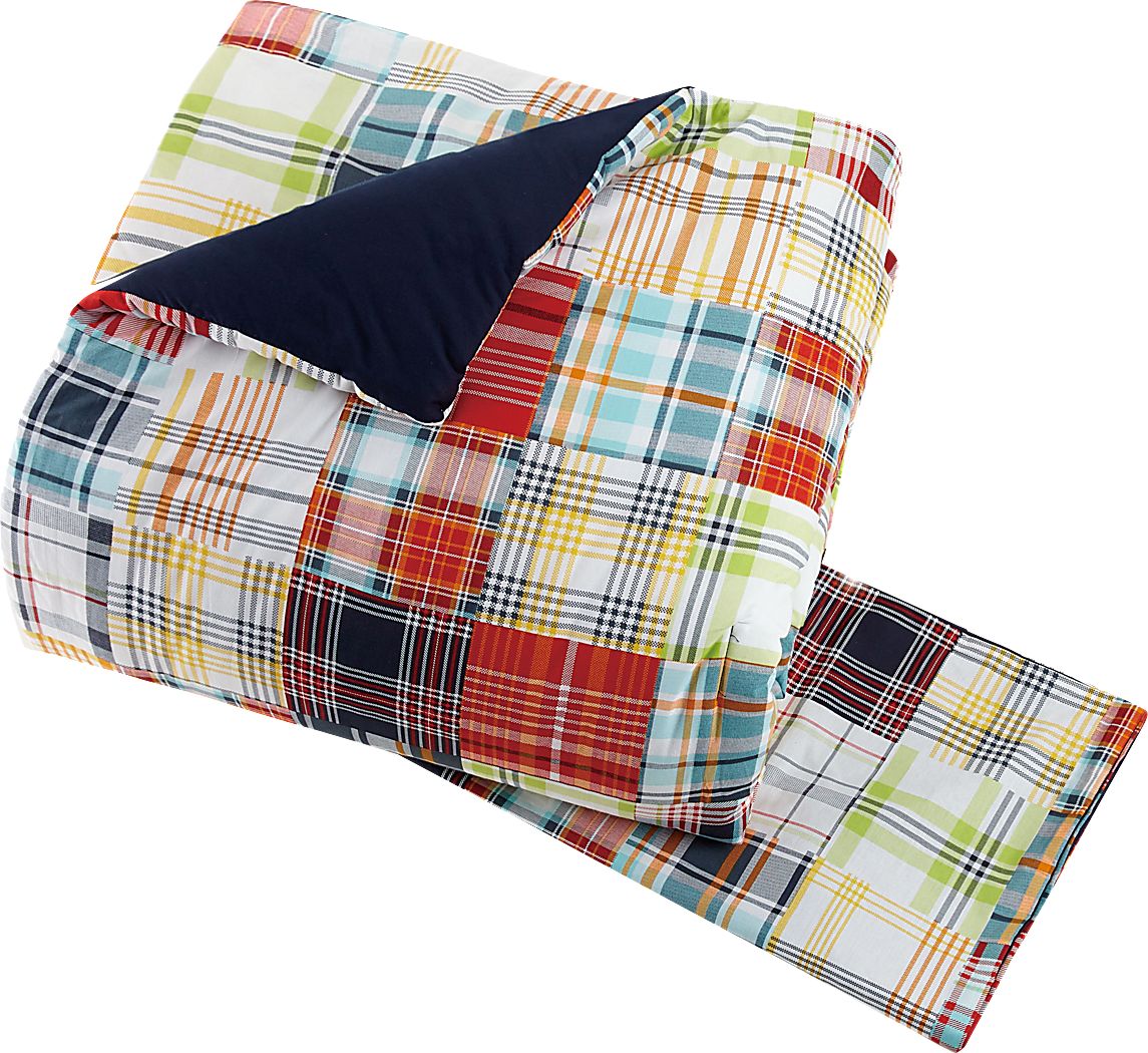 Kids Patchy Roads Blue Twin Comforter Set