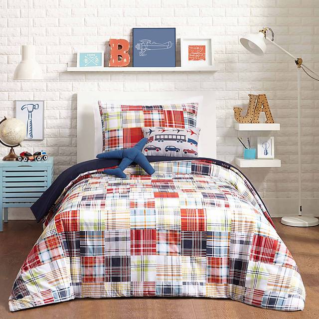 Kids Patchy Roads Blue Full Comforter Set - Thumbnail - Image 2
