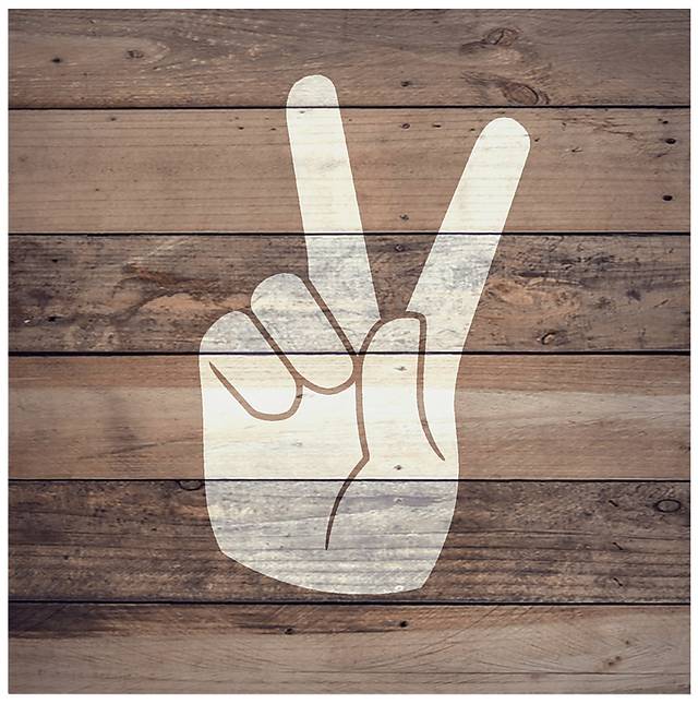 Kids Peace Hand Brown Artwork - Thumbnail - Image 1