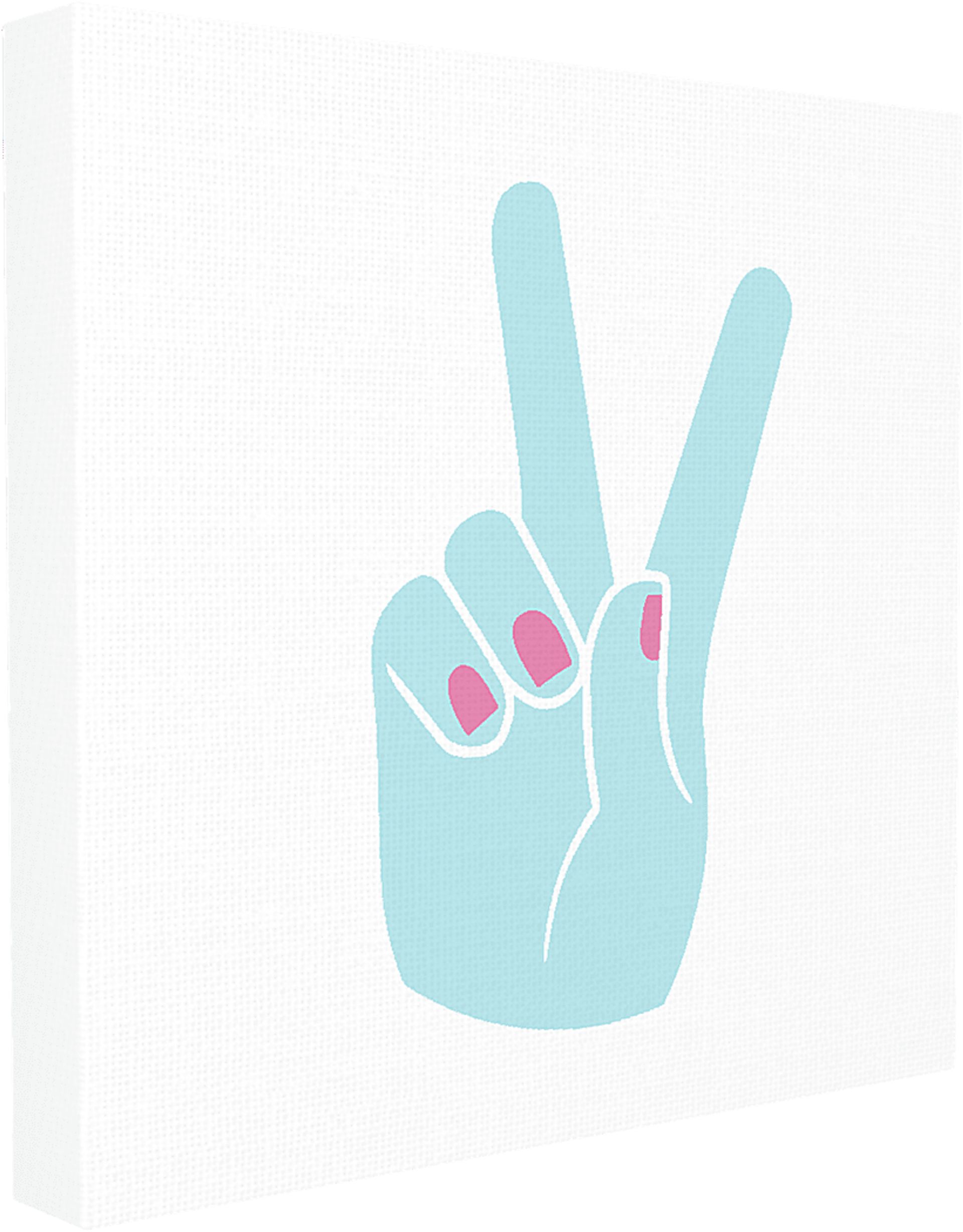 Kids Peace Hand Teal Artwork - Image 2