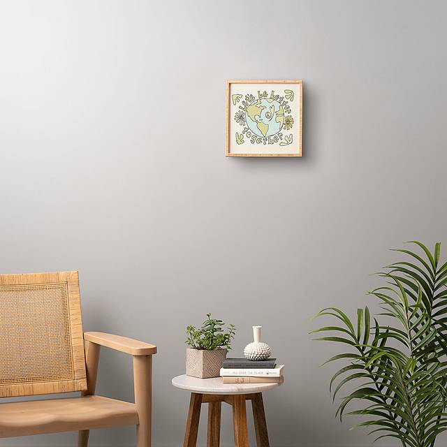 Kids Peace, Love, and the Earth Cream Framed Wall Art - Thumbnail - Image 2
