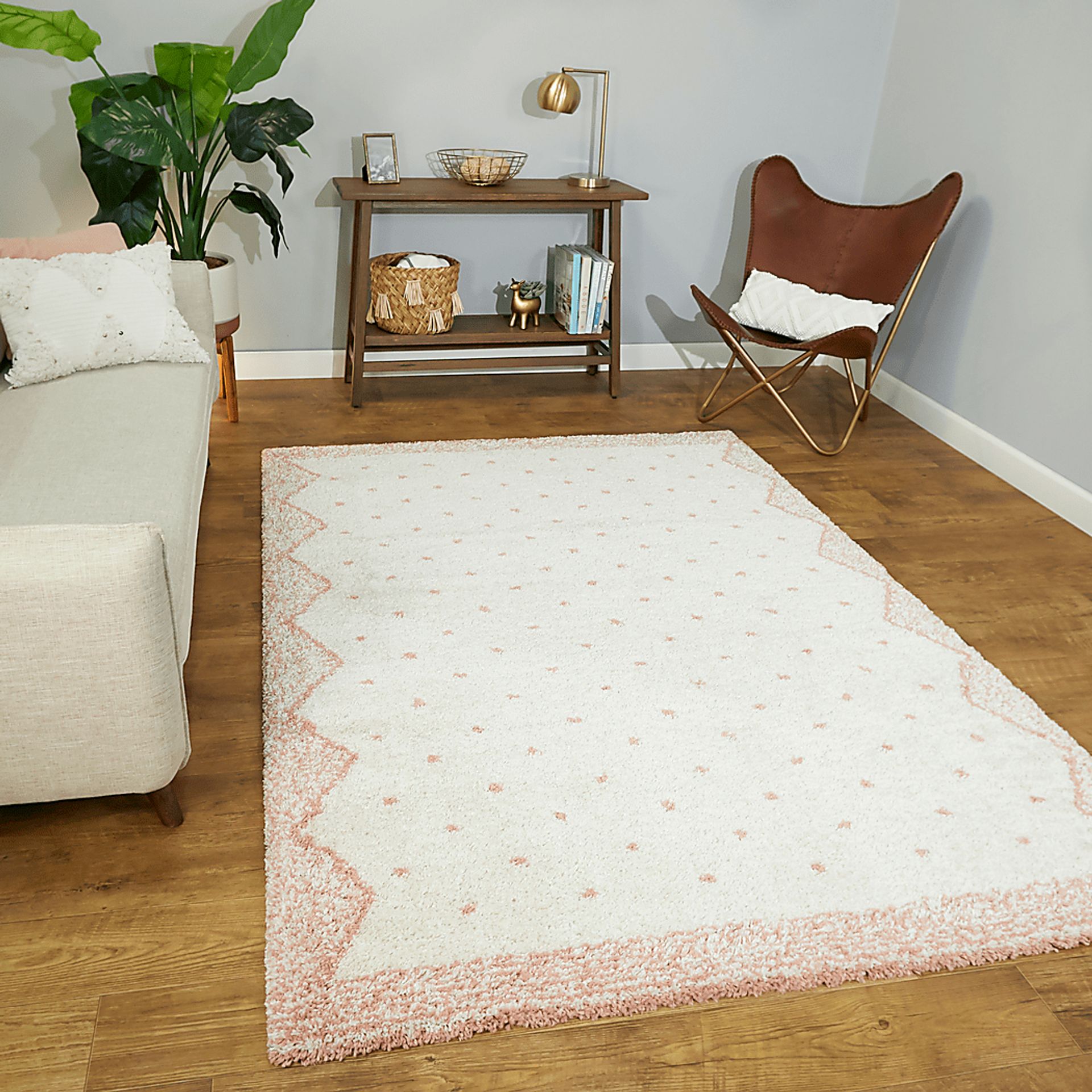 Kids Peach Dots Pink 5'3 x 7' Rug - Image 2