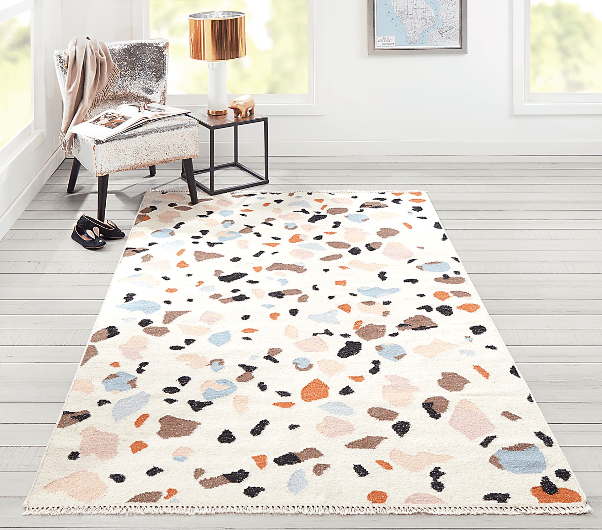 Kids Pebble Patch Ivory 3'6 x 5'6 Rug - Image 6