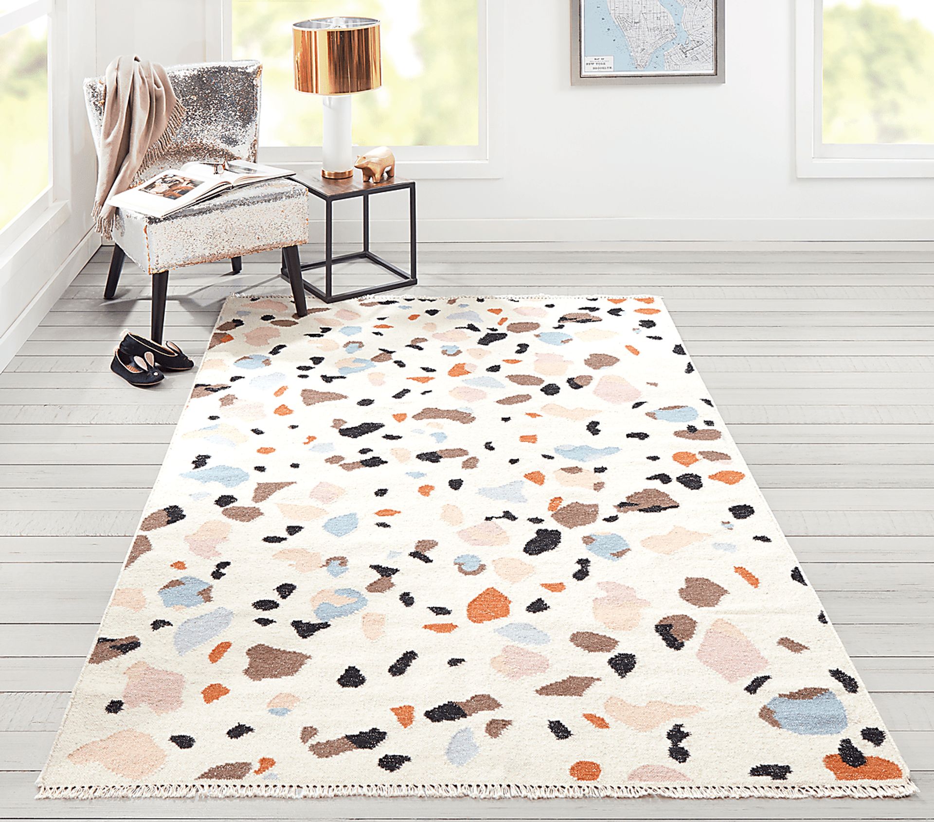 Kids Pebble Patch Ivory 5' x 7'6 Rug - Image 6