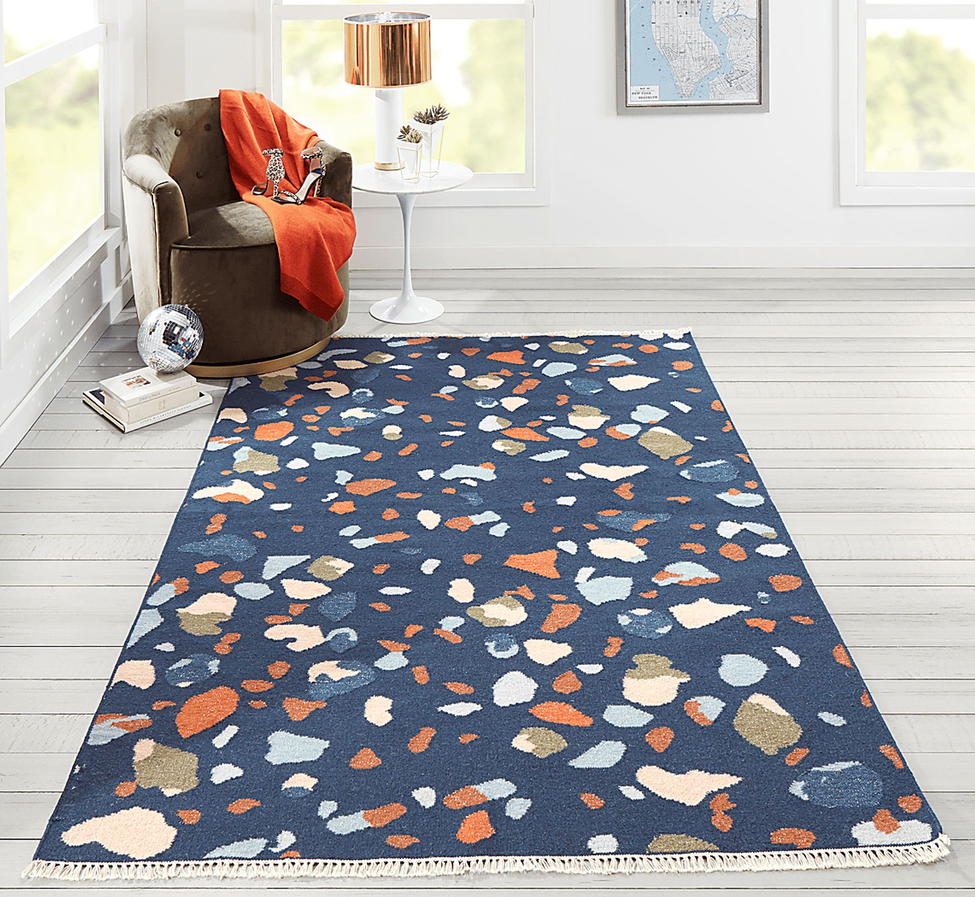 Kids Pebble Patch Navy 3'6 x 5'6 Rug - Image 6