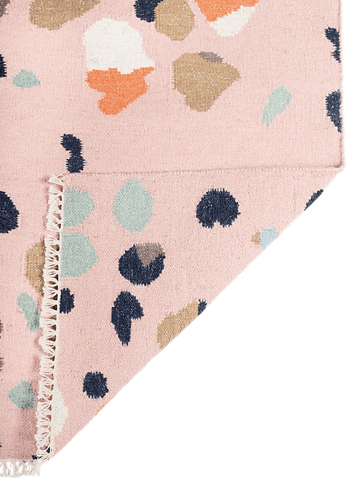 Pebble Patch Pink Wool Fabric Rug | Rooms to Go