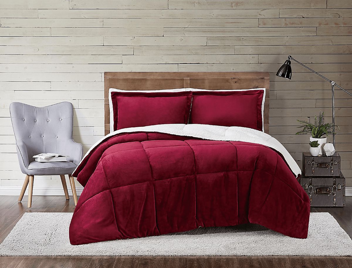 Pebblecreek Crimson Red Twin Comforter Set Rooms to Go