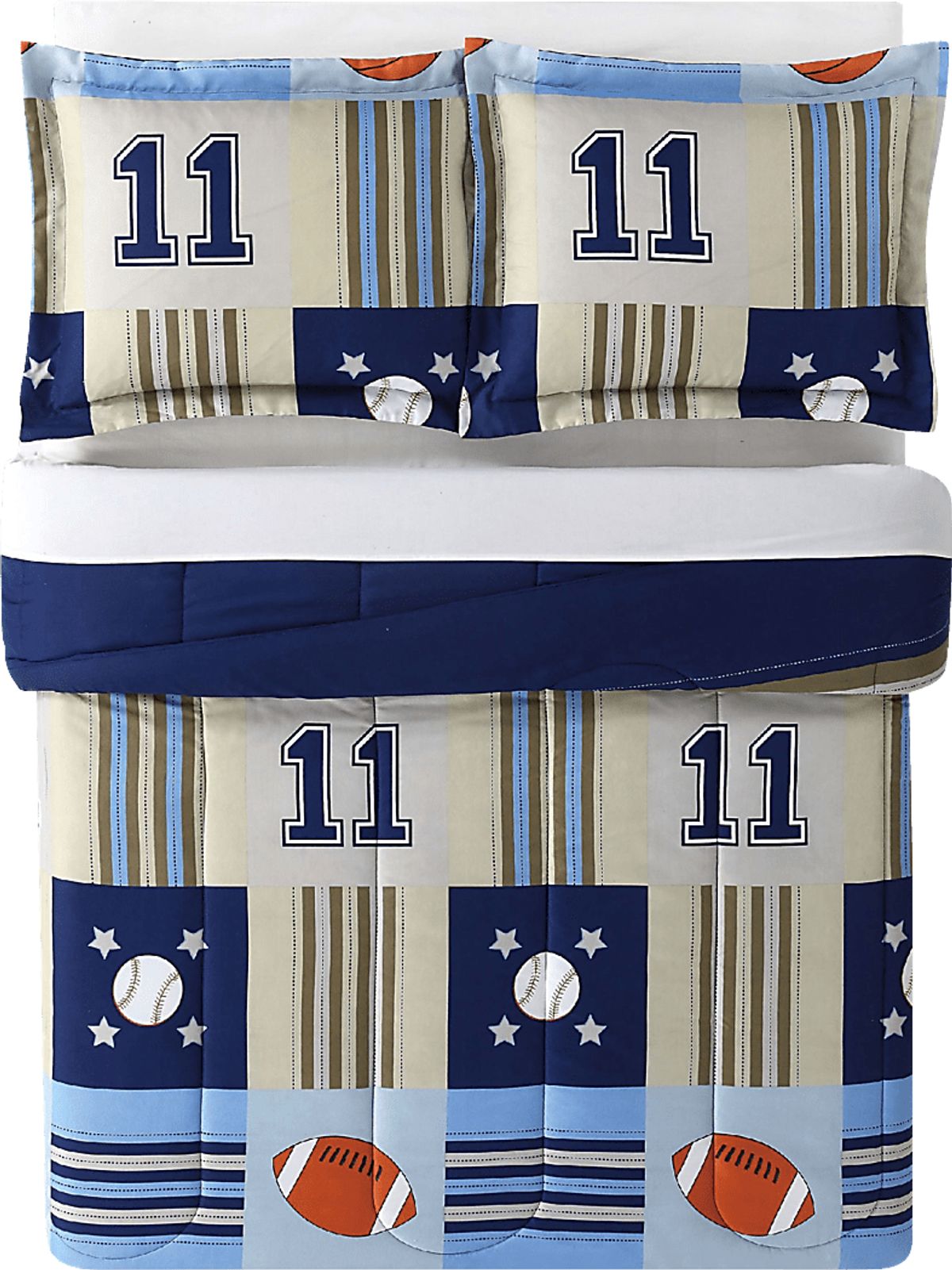 Perfect Score Blue Full Comforter Set | Rooms to Go
