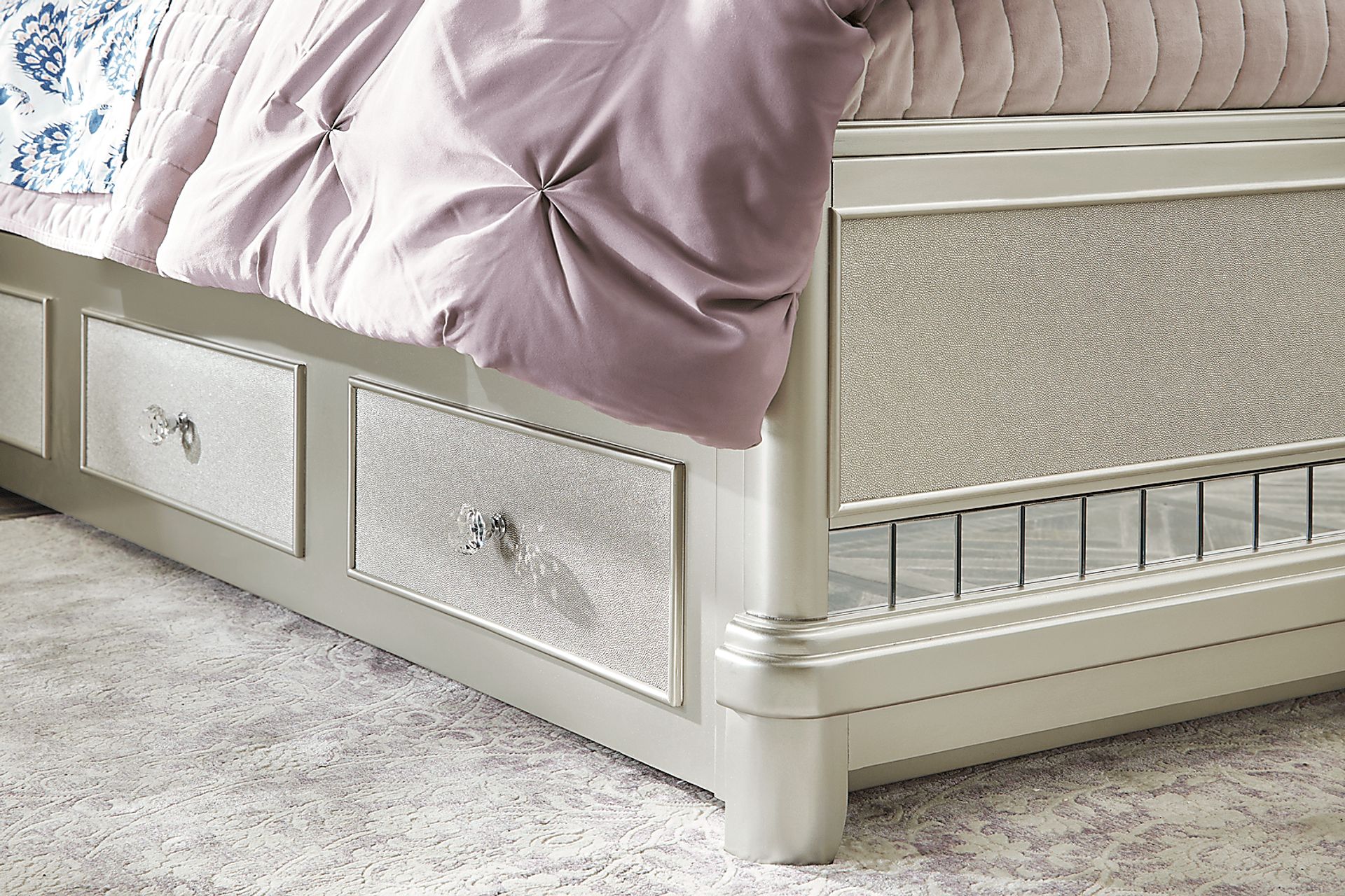 Kids Petit Paris Silver 3 Pc Twin Panel Bed - Image 4