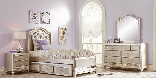 Kids Petit Paris Silver 5 Pc Full Panel Bedroom - Thumbnail - Image 2