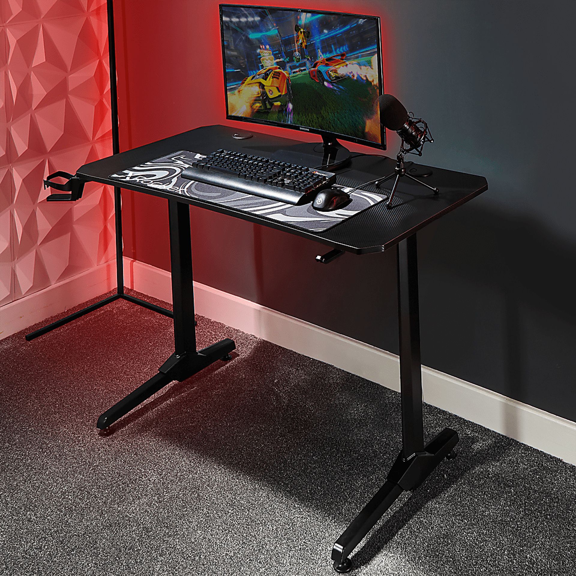 Kids Phylson Black/Gray Gaming Desk - Image 2