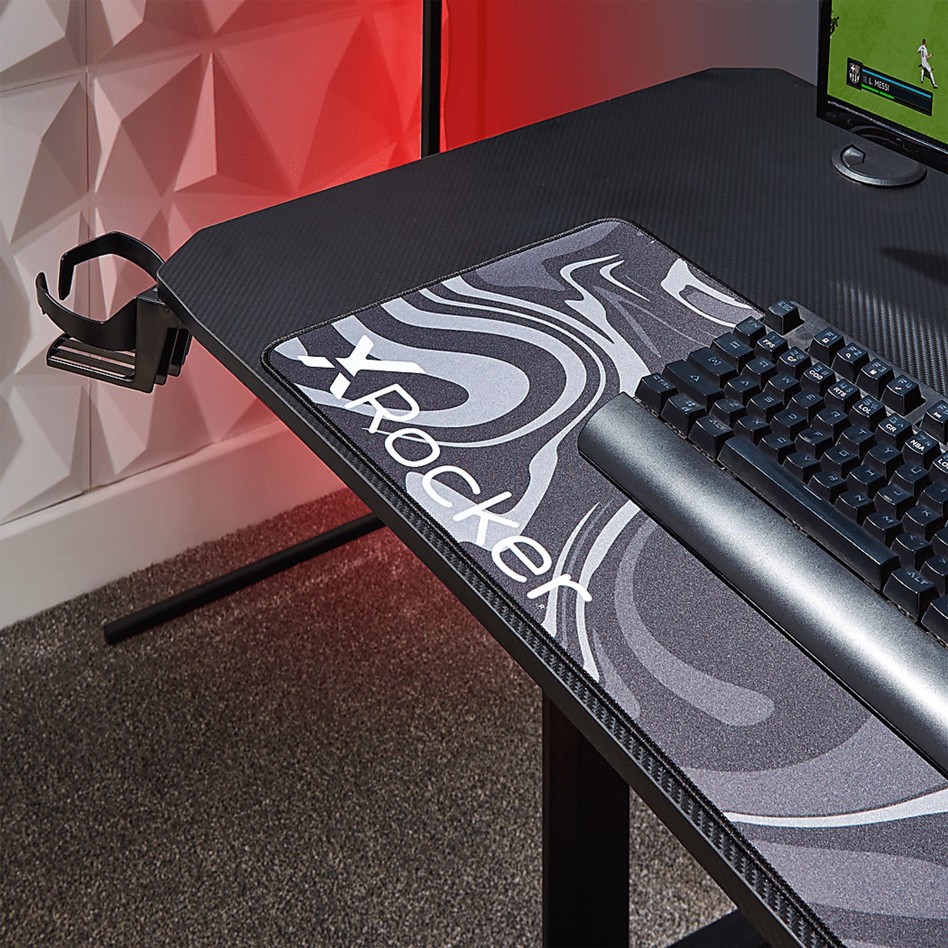 Kids Phylson Black/Gray Gaming Desk - Image 6