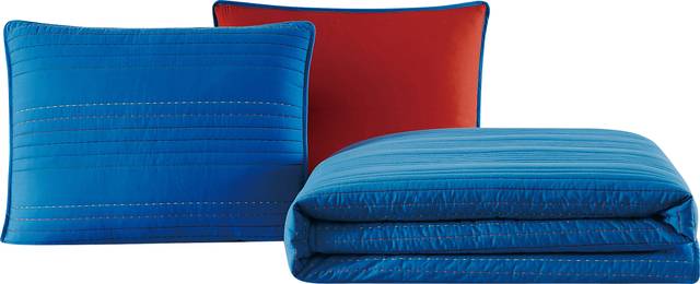 Kids Pick Stich Blue 3 Pc Full/Queen Quilt Set - Thumbnail - Image 1