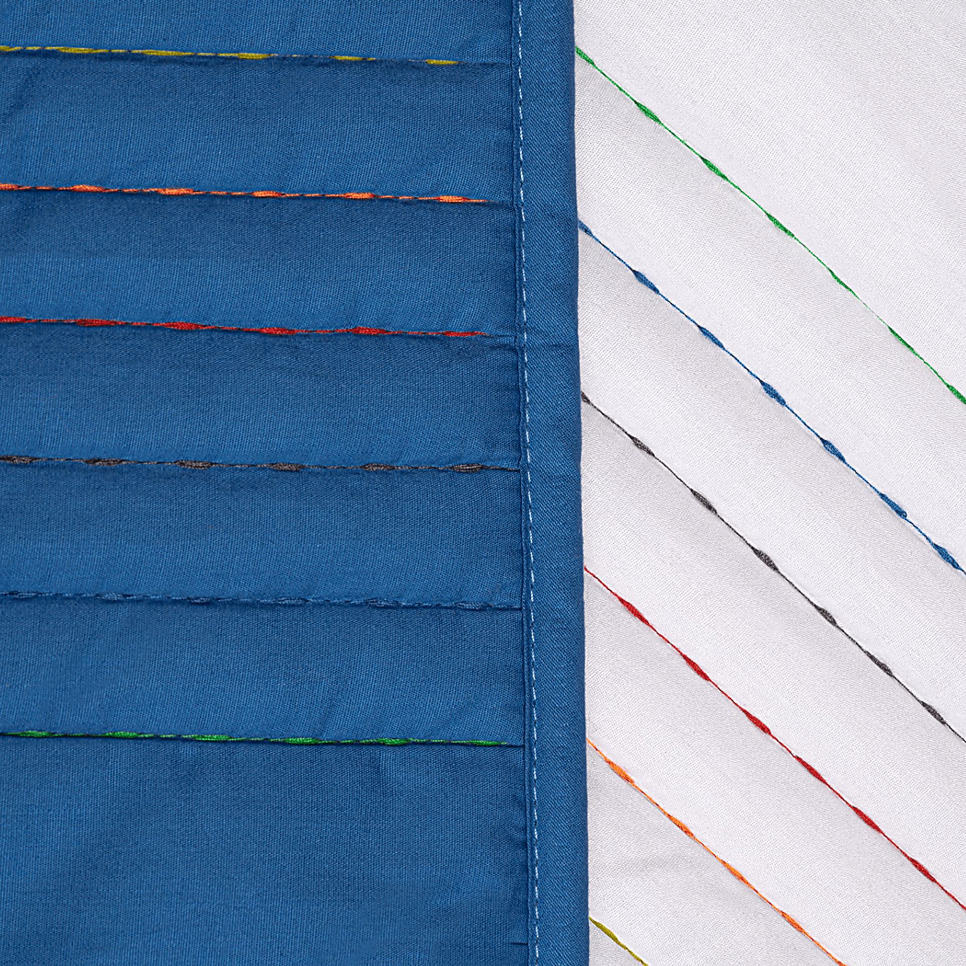 Kids Pick Stitch Blue 3 Pc Queen Quilt Set - Image 5