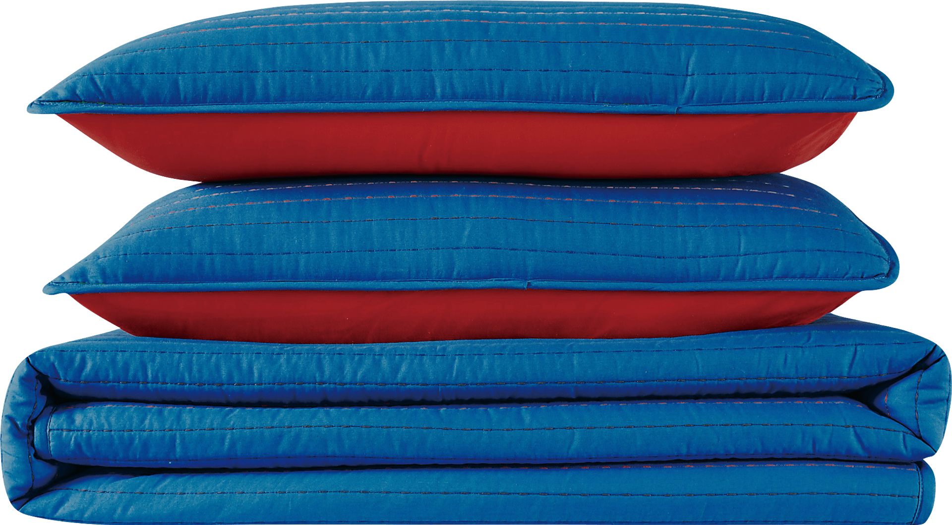 Kids Pick Stitch Blue 3 Pc Queen Quilt Set - Image 9