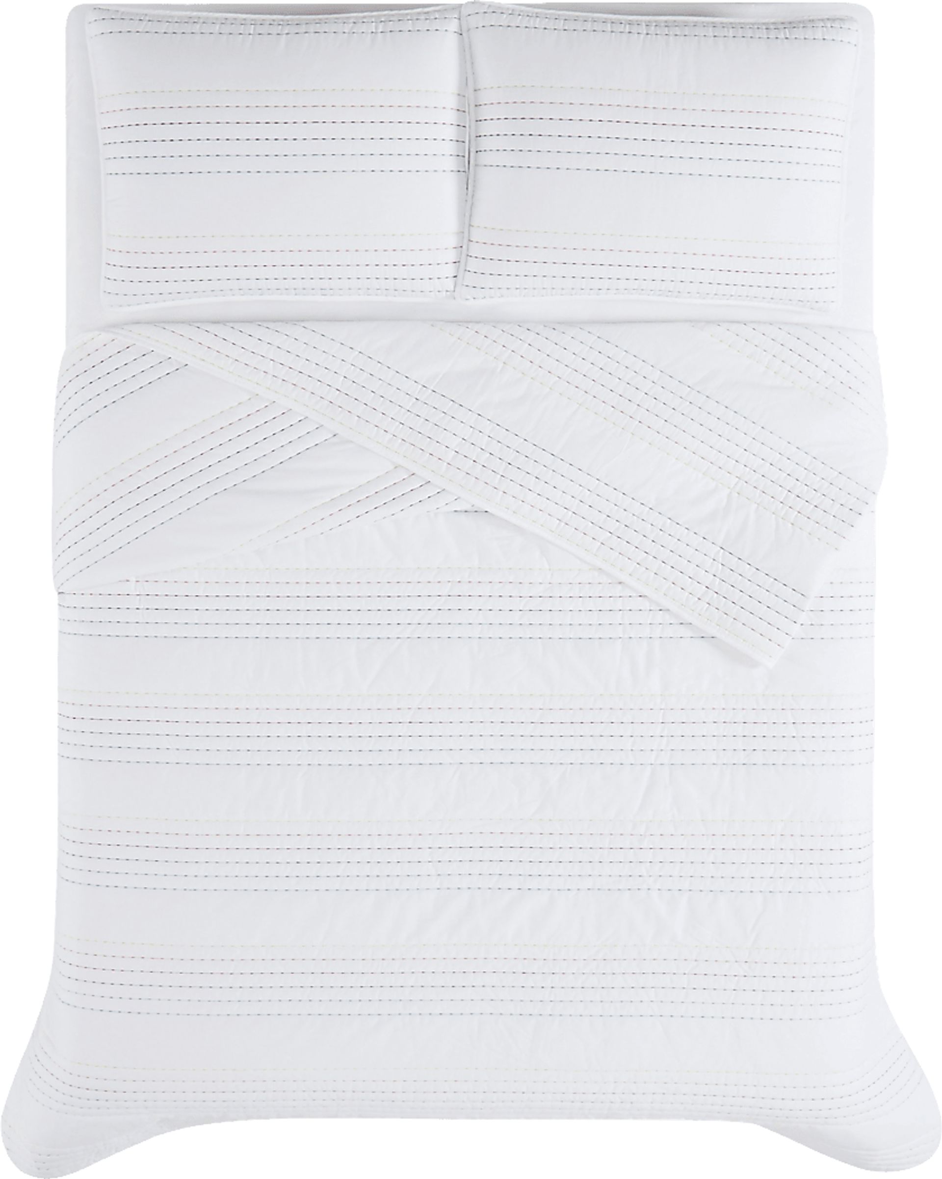Kids Pick Stitch White 3 Pc Full Quilt Set - Image 6