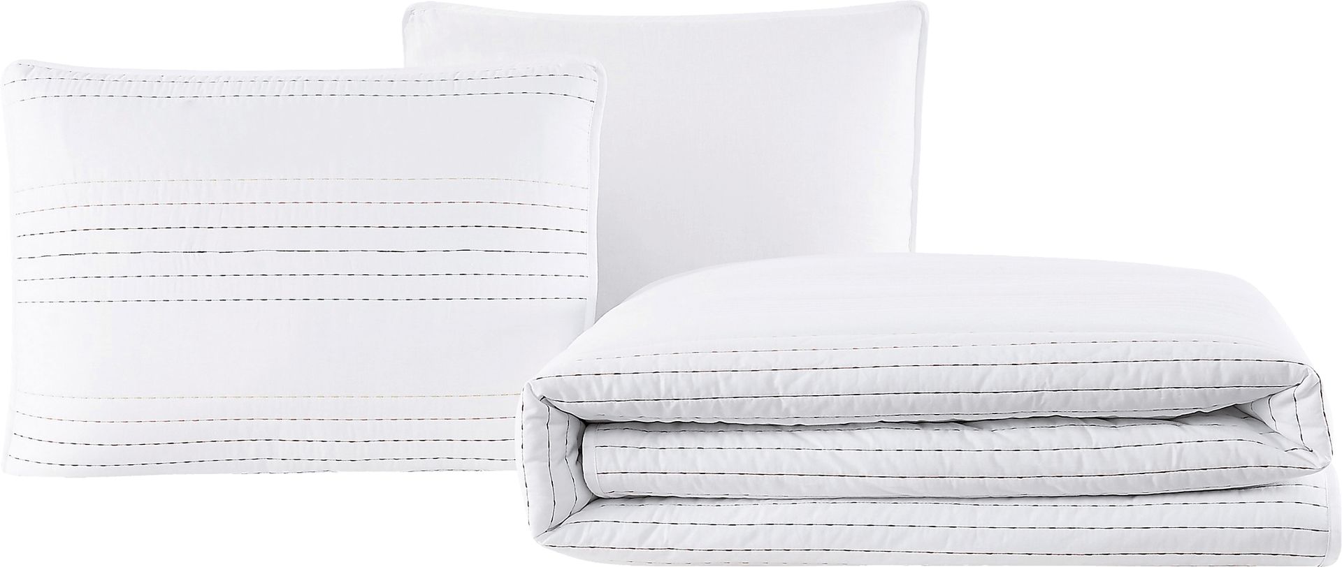 Kids Pick Stitch White 3 Pc Full Quilt Set - Image 1