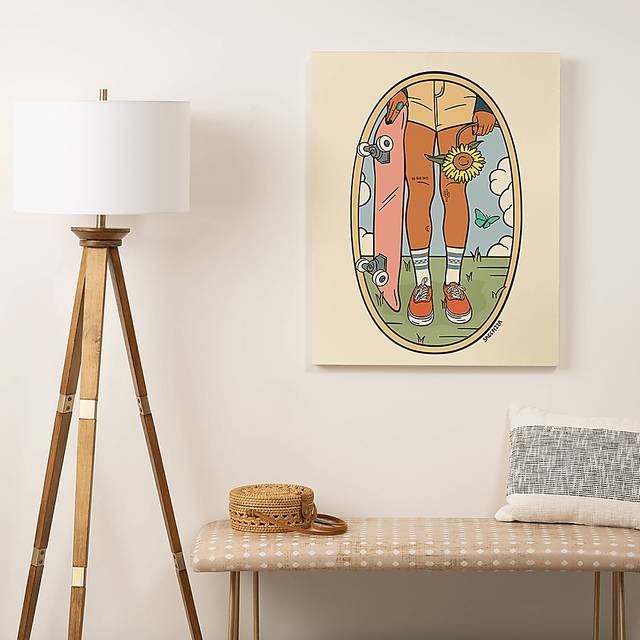 Kids Picking Sunflowers II Cream Artwork - Thumbnail - Image 2