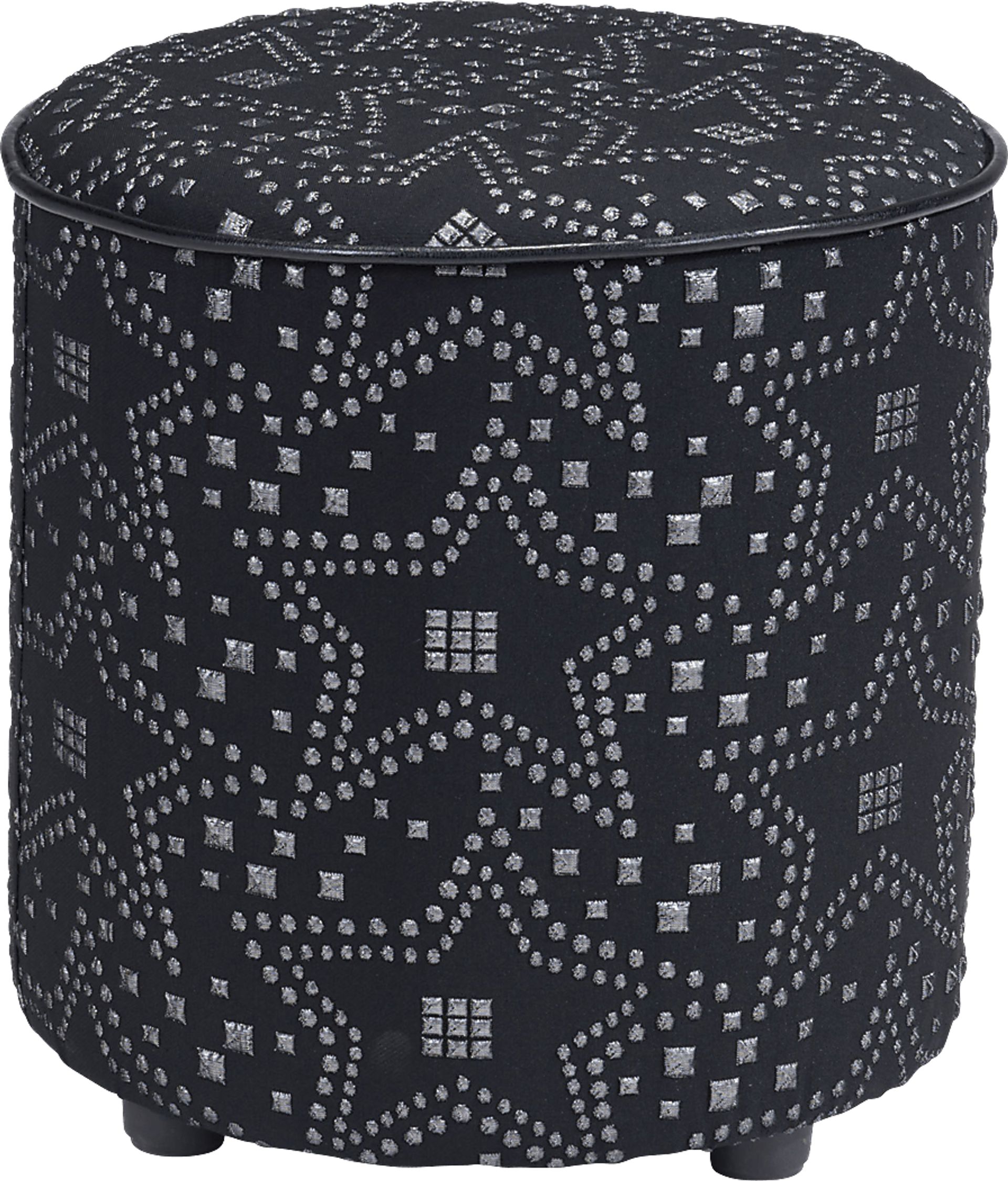 Kids Pierrette Silver Ottoman - Image 1