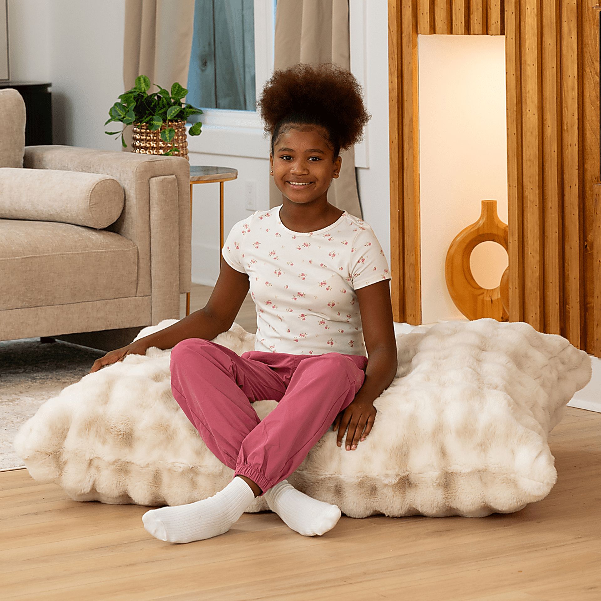 Kids Pillow Saxx Crash Puff Cream Lounger - Image 5