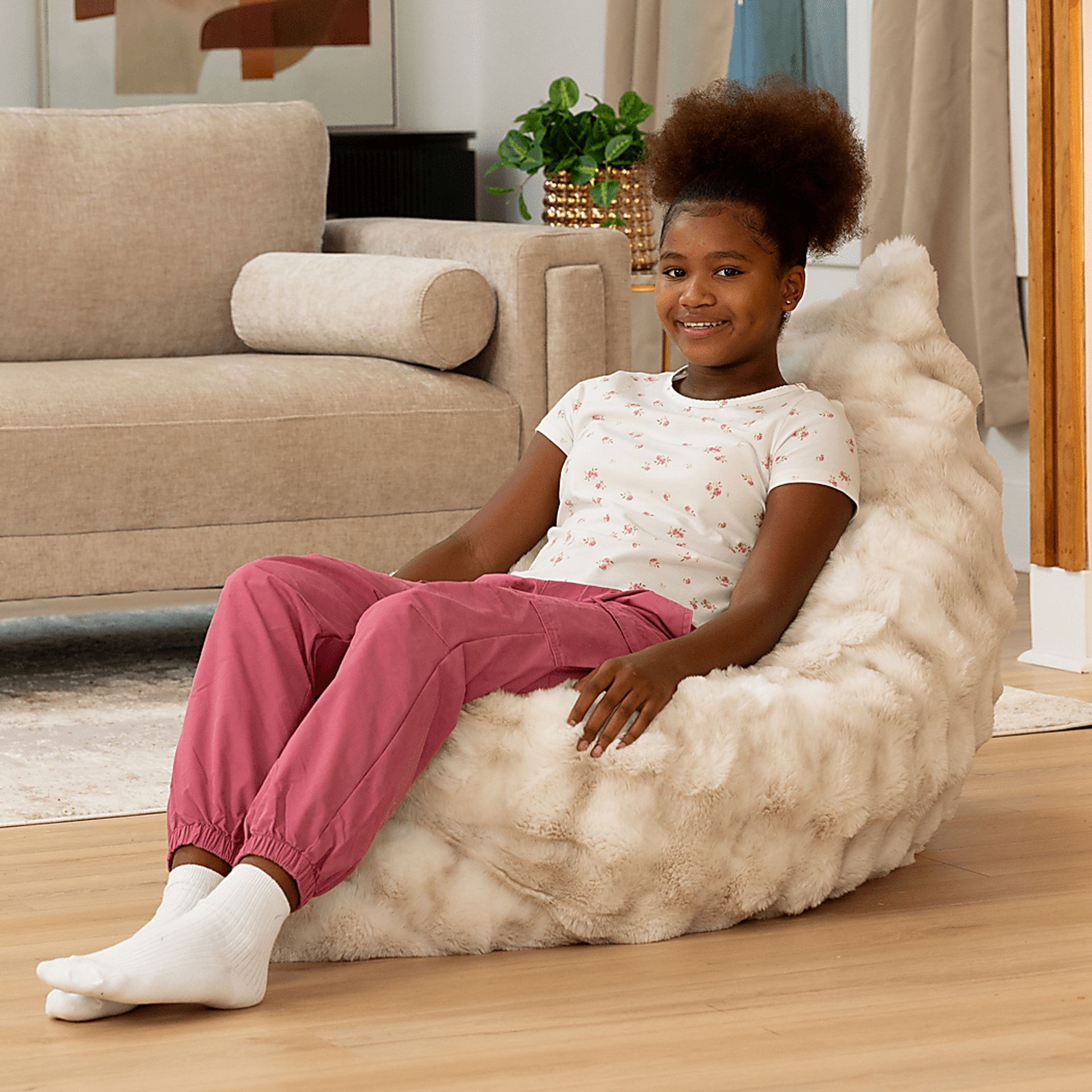 Kids Pillow Saxx Crash Puff Cream Lounger - Image 7