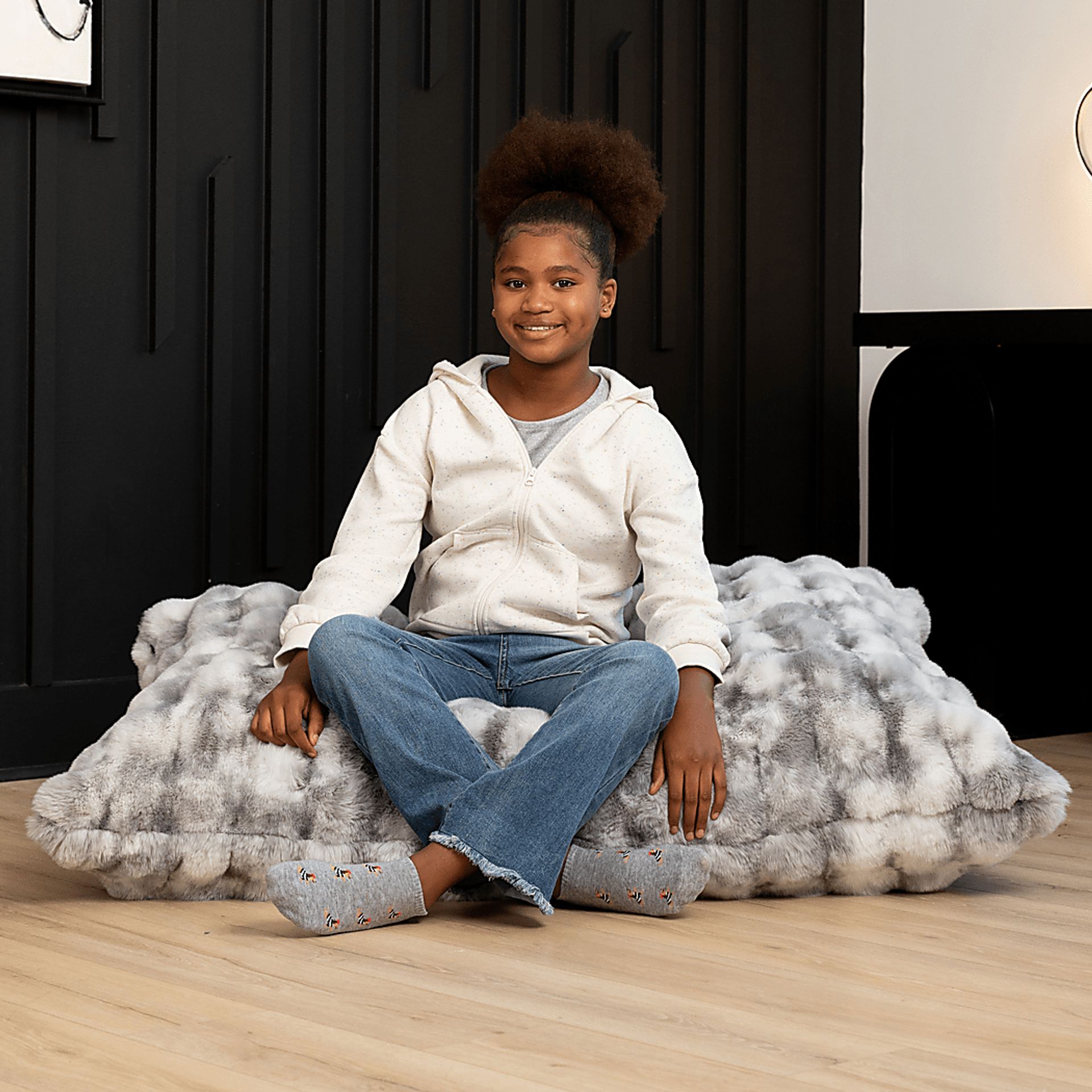 Kids Pillow Saxx Crash Puff Gray Lounger - Image 4