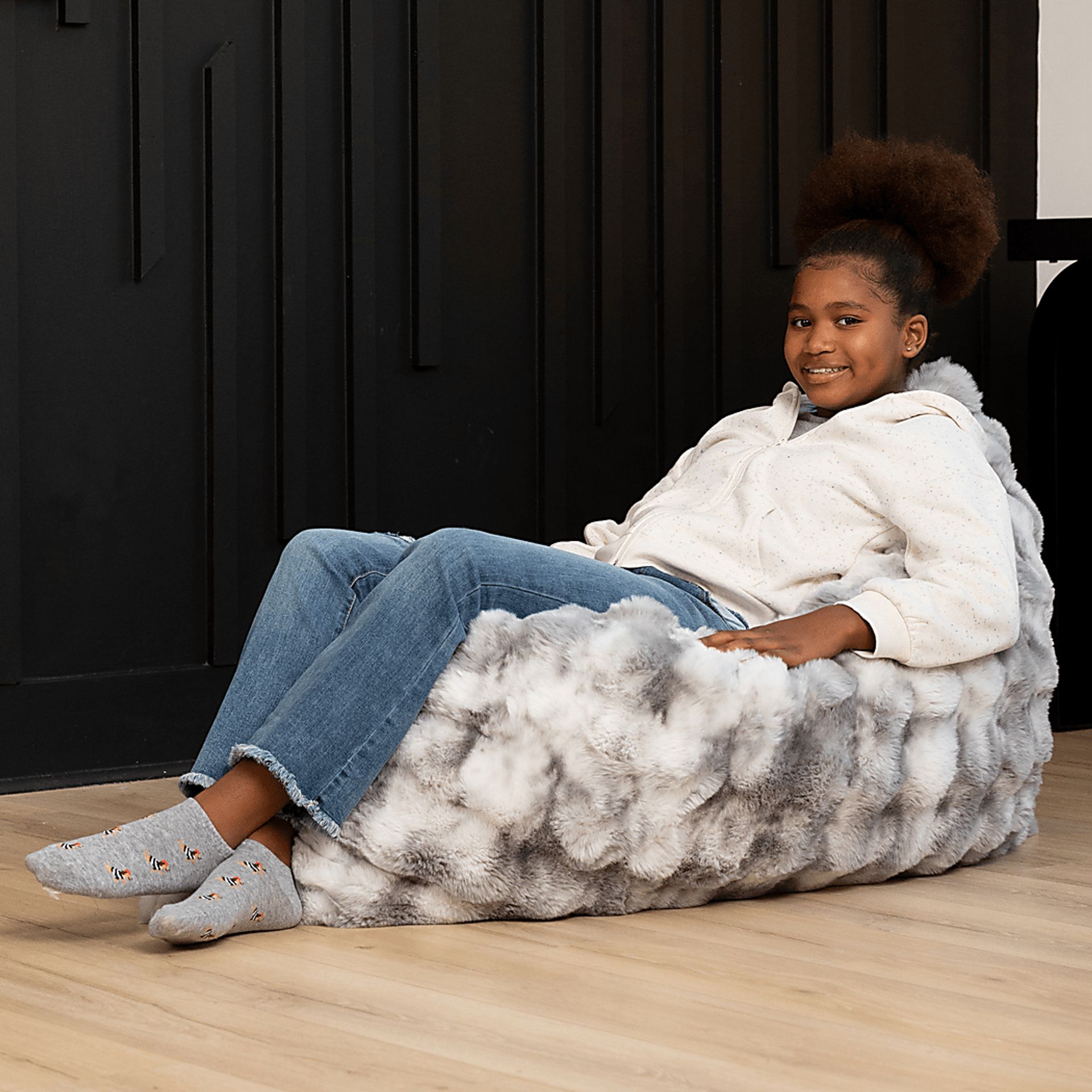 Kids Pillow Saxx Crash Puff Gray Lounger - Image 5