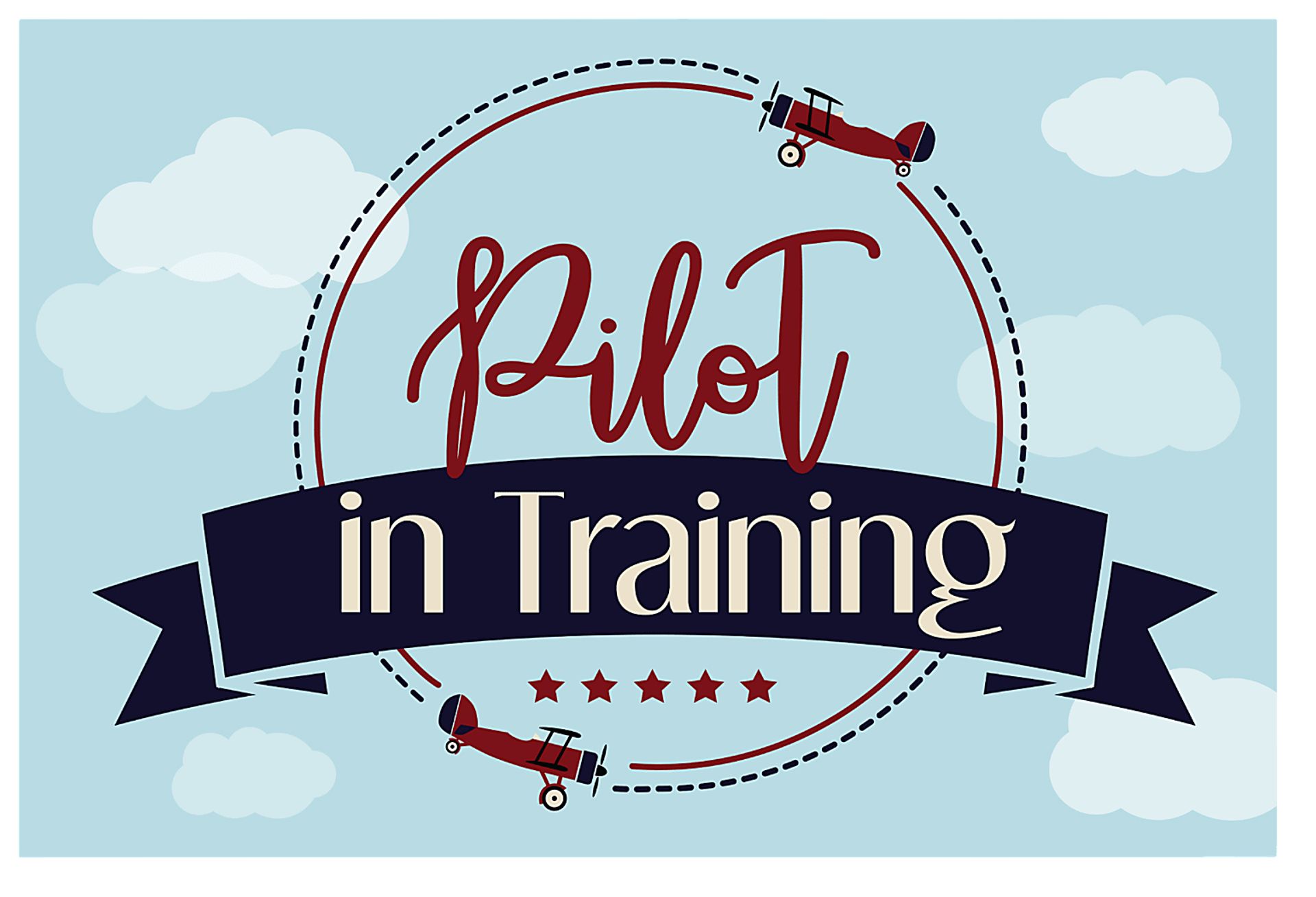 Kids Pilot Trainee II Blue Artwork - Image 1