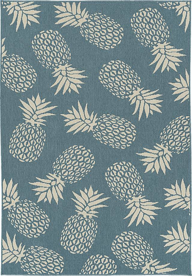 Kids Pina Party Blue 5' x 7'5 Rug - Thumbnail - Image 1