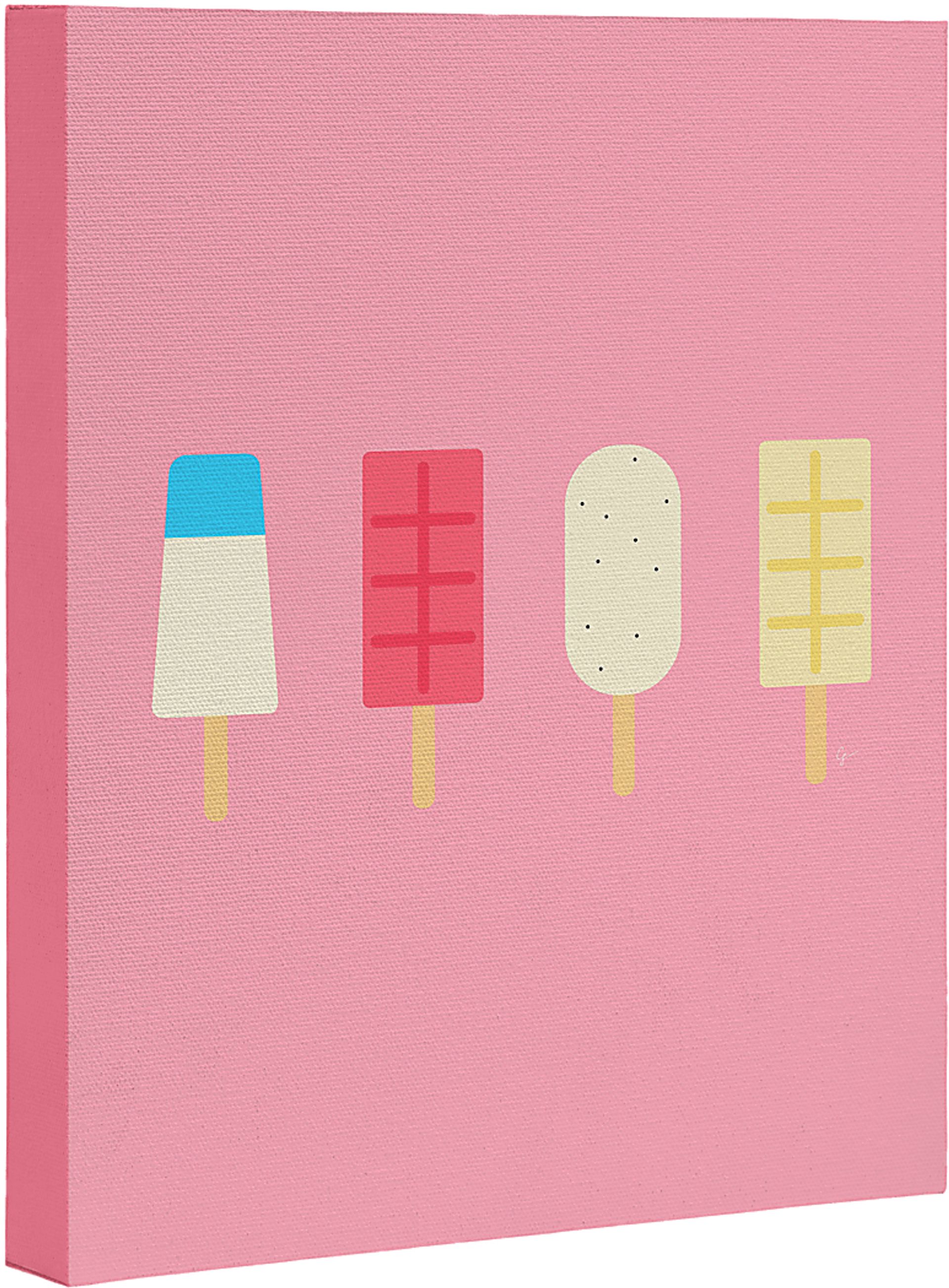 Kids Pink Popsicles II Pink Artwork - Image 1