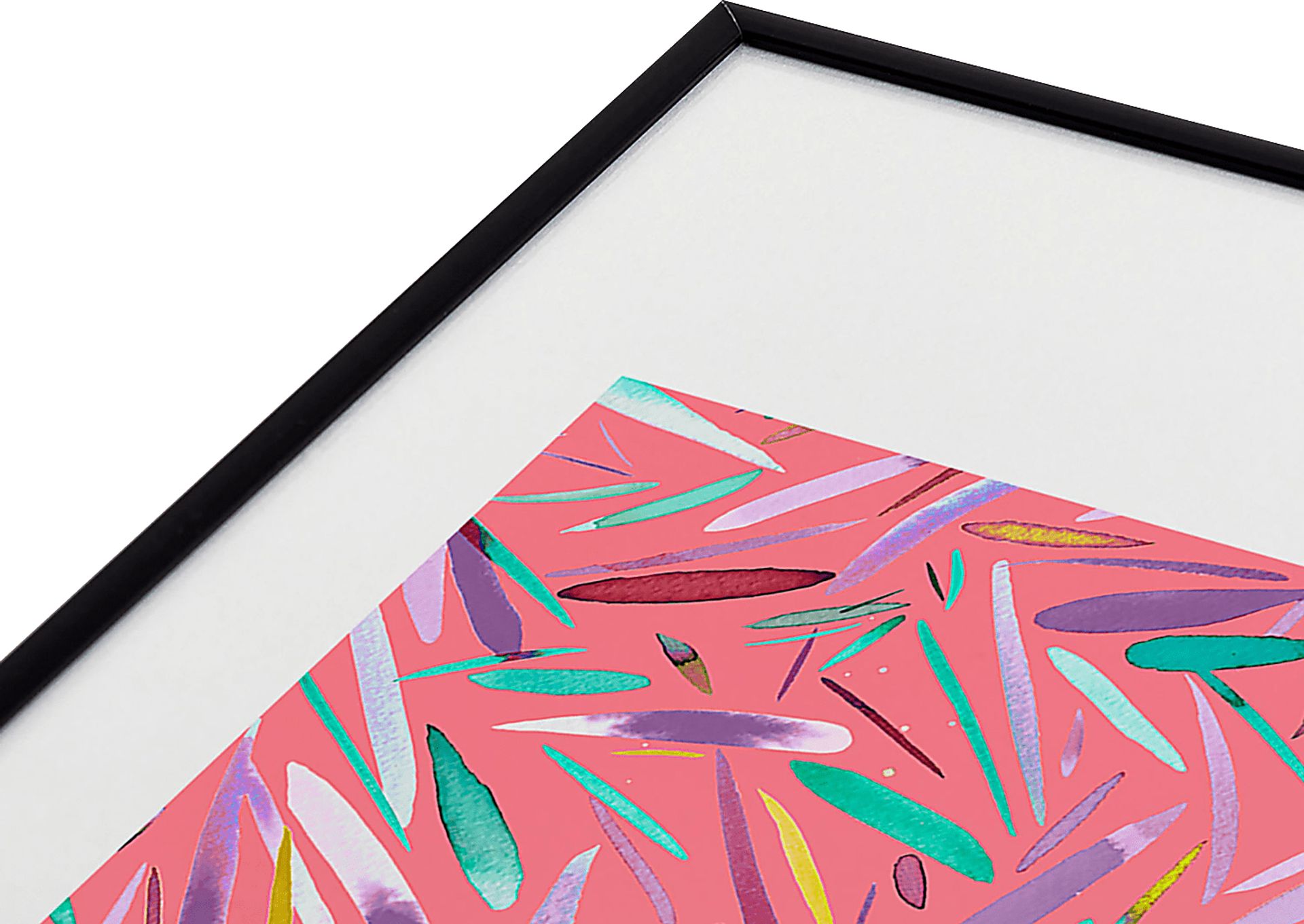 Kids Pink Rain Stripes Pink Metal Framed Print - Image 3