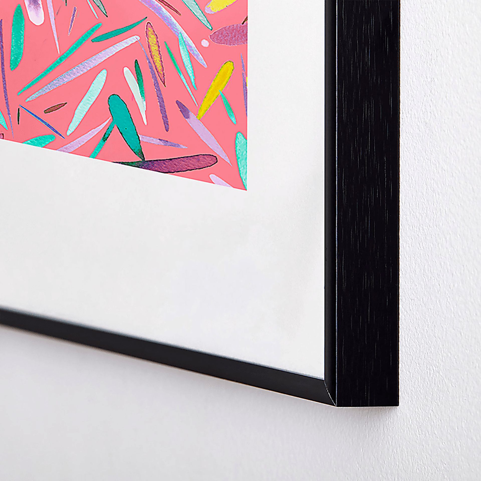 Kids Pink Rain Stripes Pink Metal Framed Print - Image 4