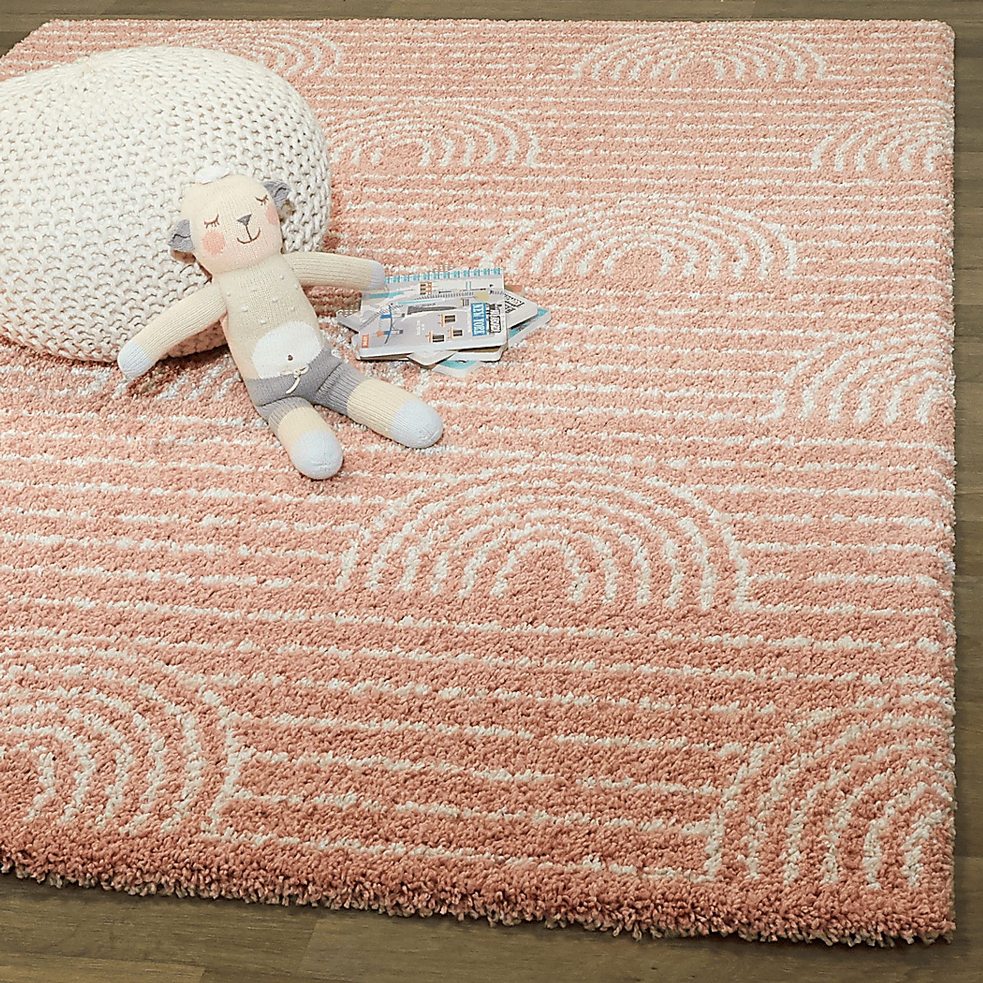 Kids Pink Rainbow Pink 3'11" x 5'7" Rug - Image 2