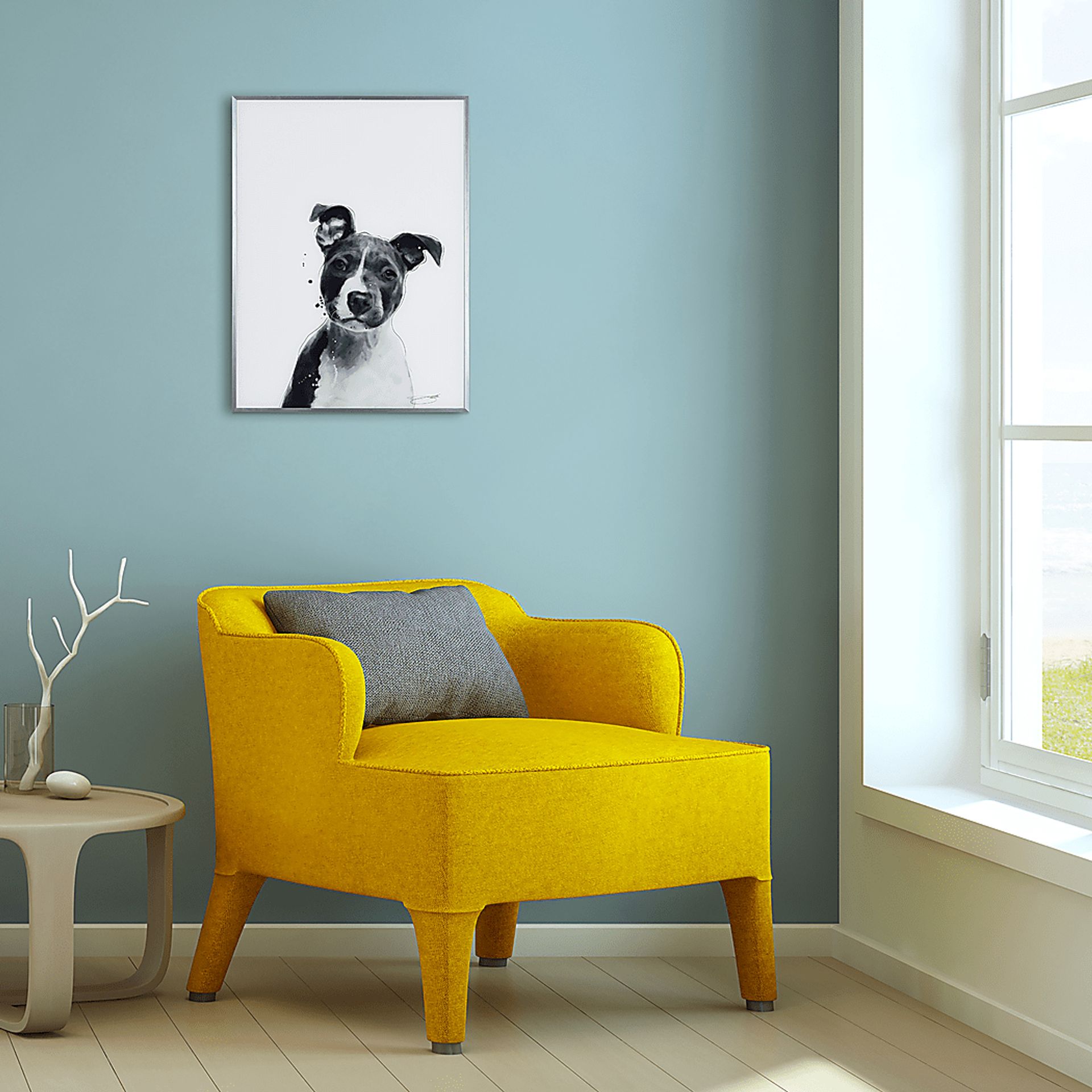 Kids Pitbull Pup Black Wall Art - Image 4