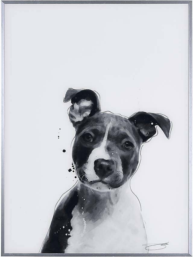 Kids Pitbull Pup Black Wall Art - Thumbnail - Image 1