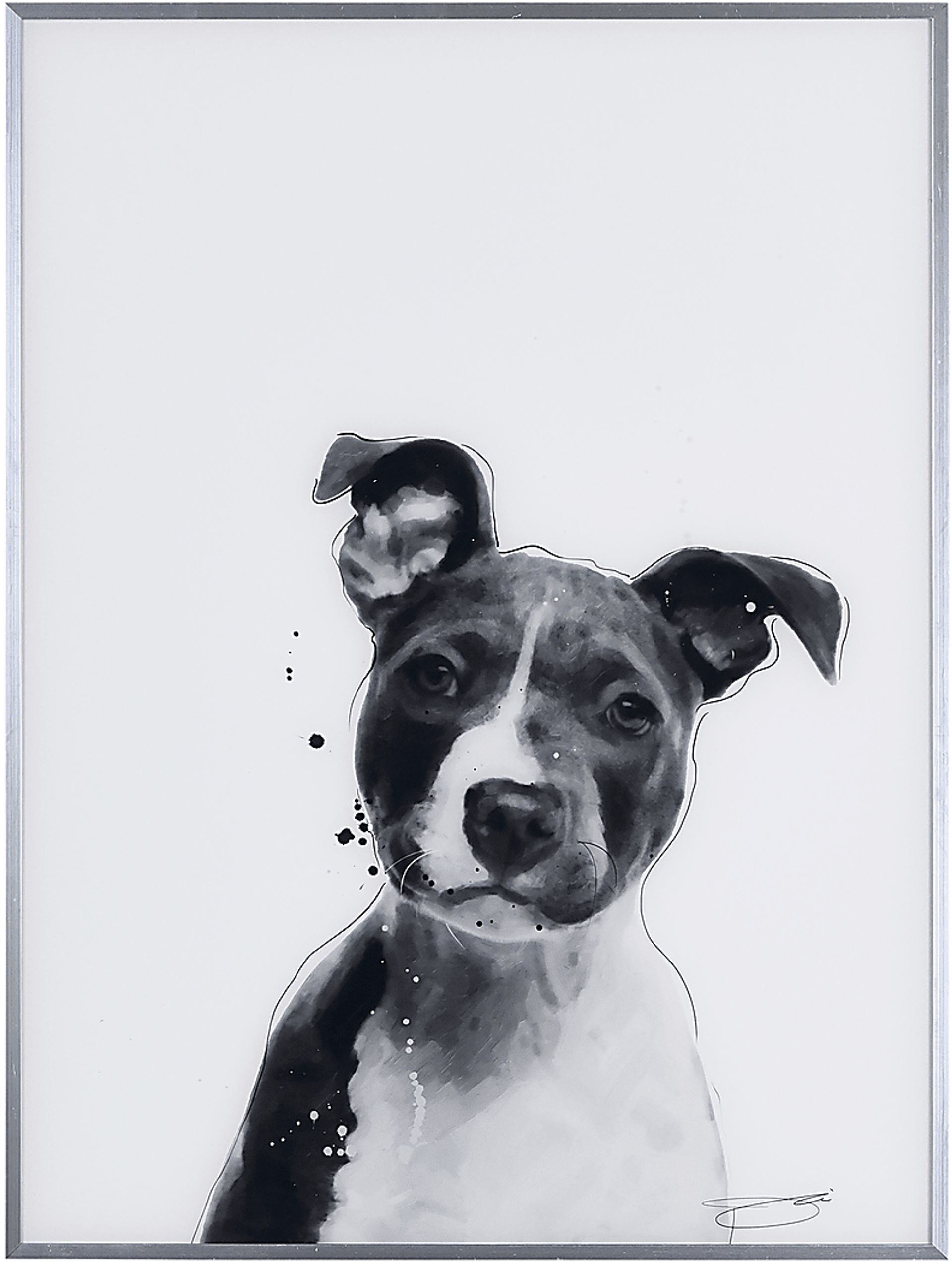 Kids Pitbull Pup Black Wall Art - Image 1