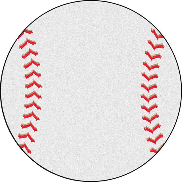 Kids Pitch and Catch White 27 in. Round Rug - Thumbnail - Image 1