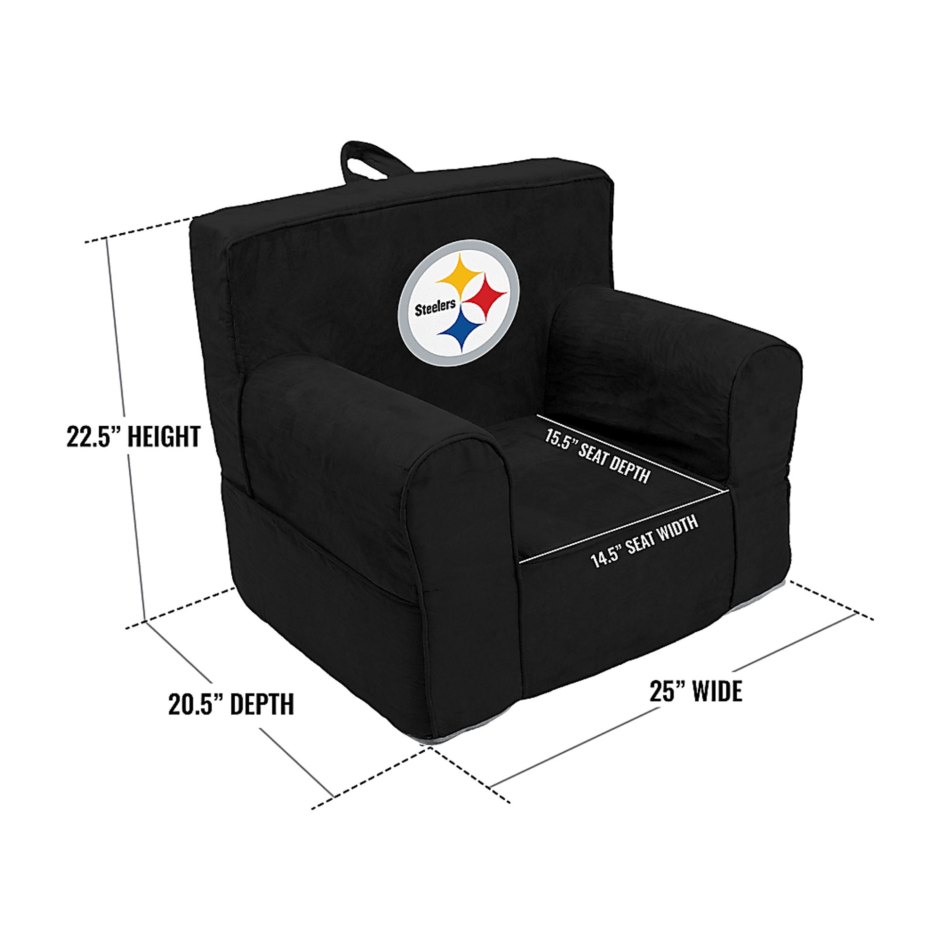 Kids Pittsburgh Steelers Black Chair - Image 5