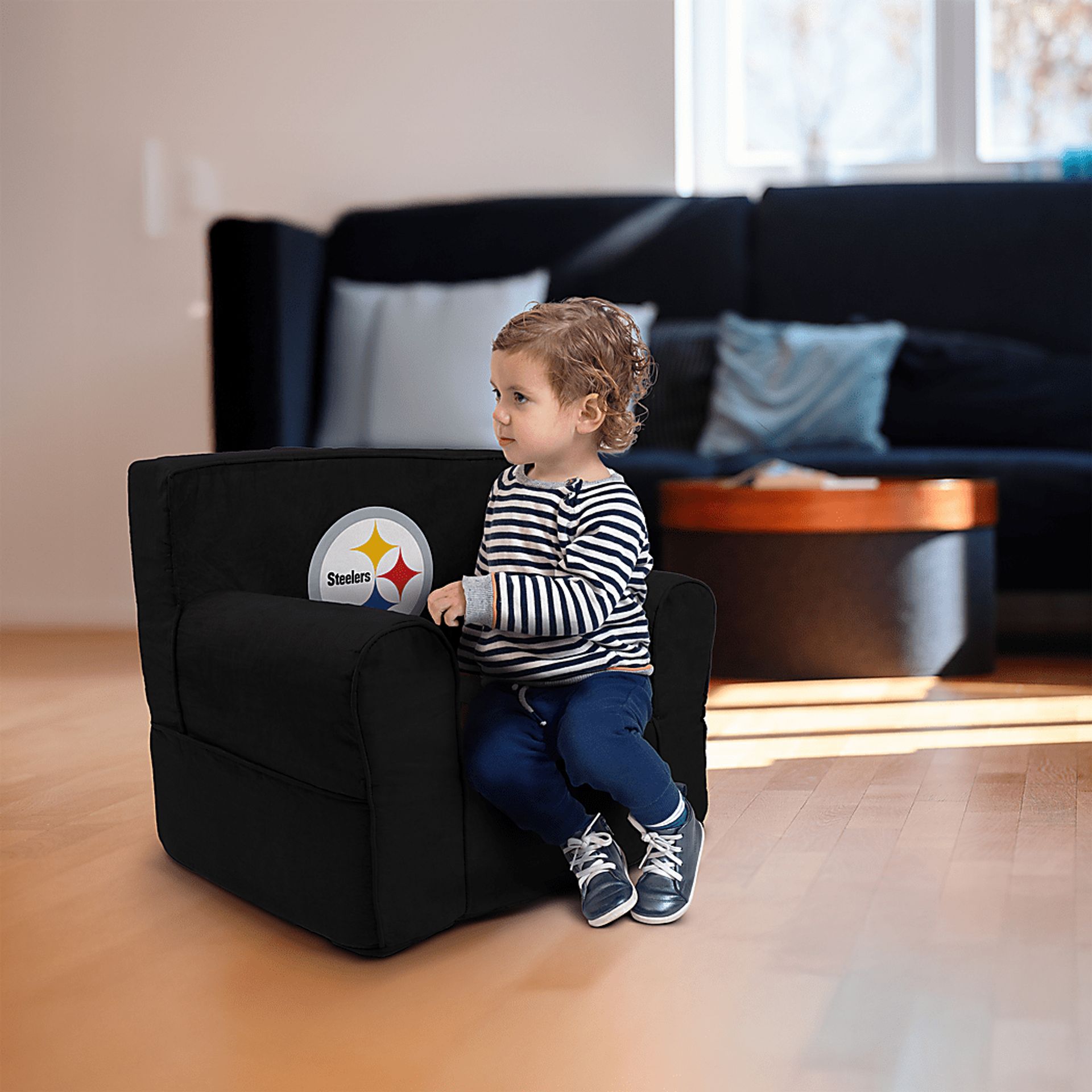Kids Pittsburgh Steelers Black Chair - Image 6