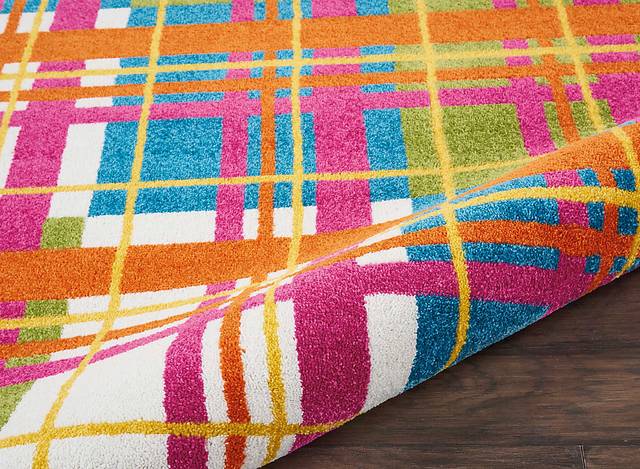 Kids Plaid Field Pink 4' x 6' Rug - Thumbnail - Image 6