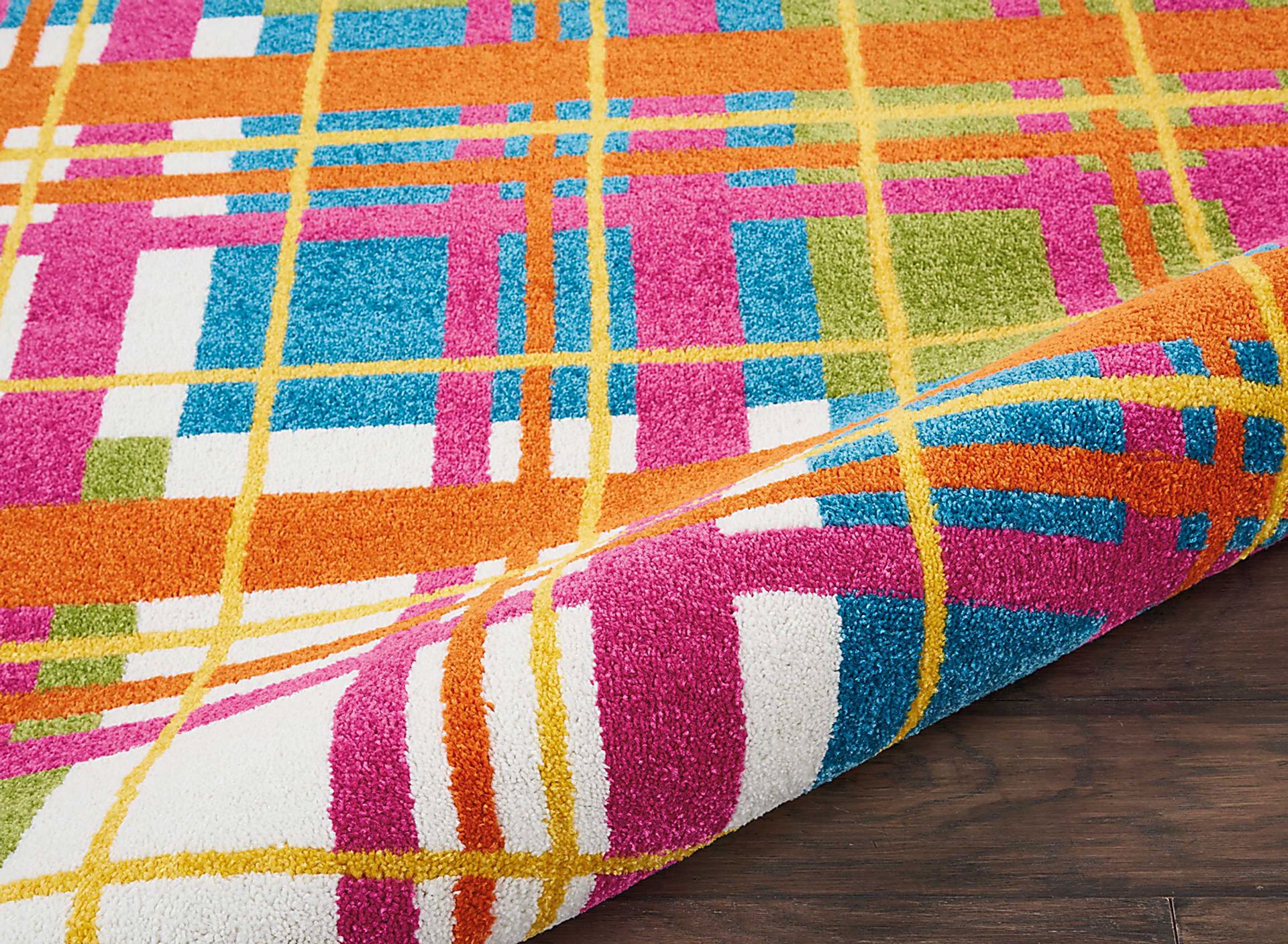 Kids Plaid Field Pink 4' x 6' Rug - Image 6